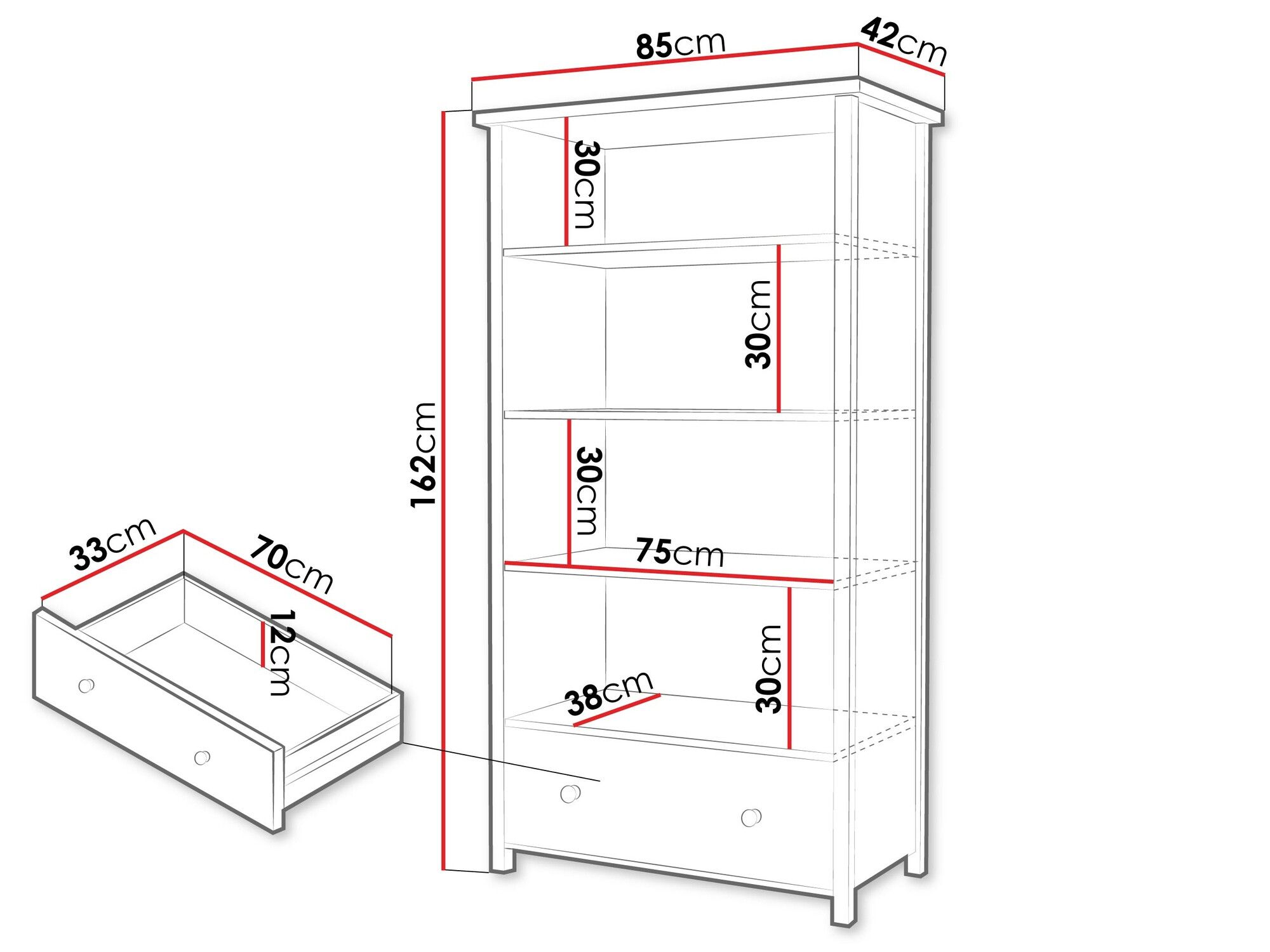 Könyvespolc Romelbo 132