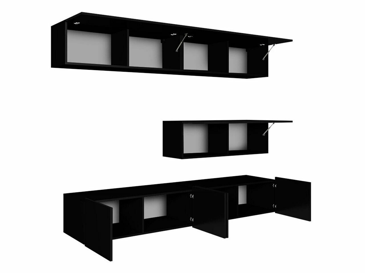 Nappali szett Tivdalu 112 (Fekete + Fényes fekete)