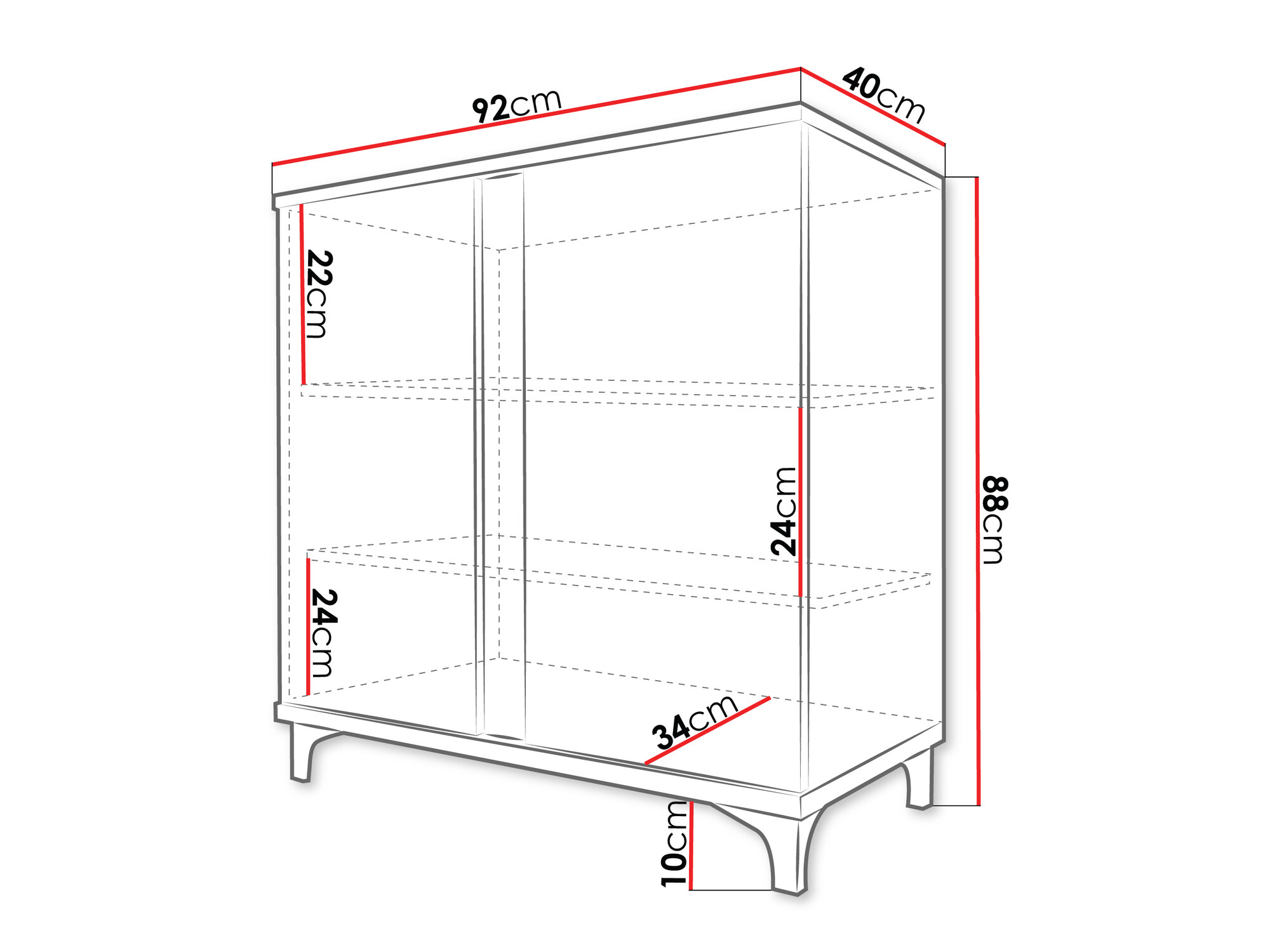 Szekrény Florem II (Fehér + Fényes fehér + Világos fa)