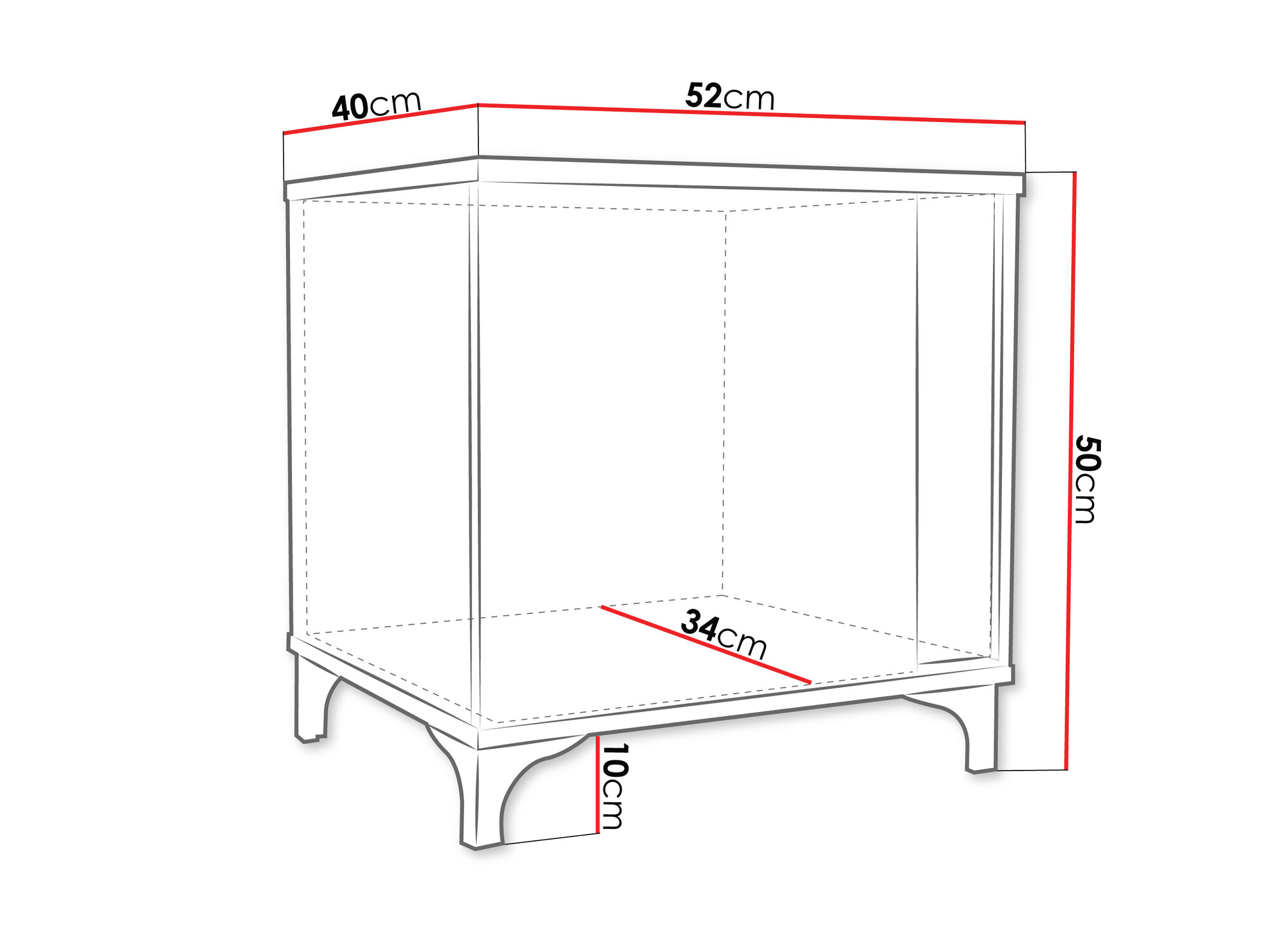 Éjjeliszekrény Florem I (Fehér + Fényes fehér + Világos fa)
