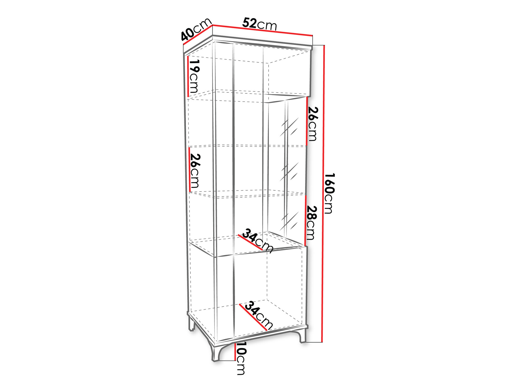 Könyvespolc Florem (Fehér + Fényes fehér + Világos fa)