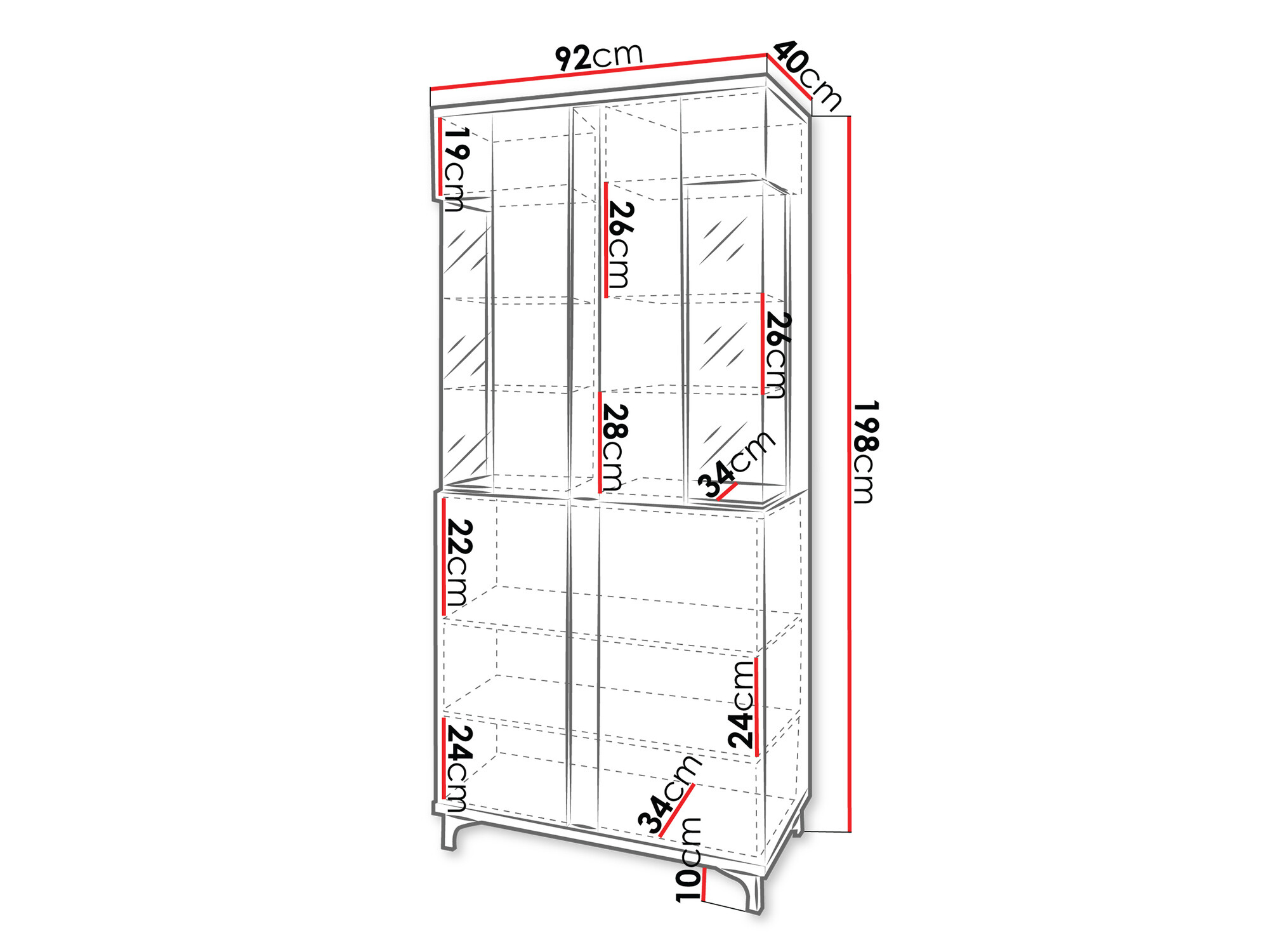 Könyvespolc Florem IV (Fehér + Fényes fehér + Világos fa)