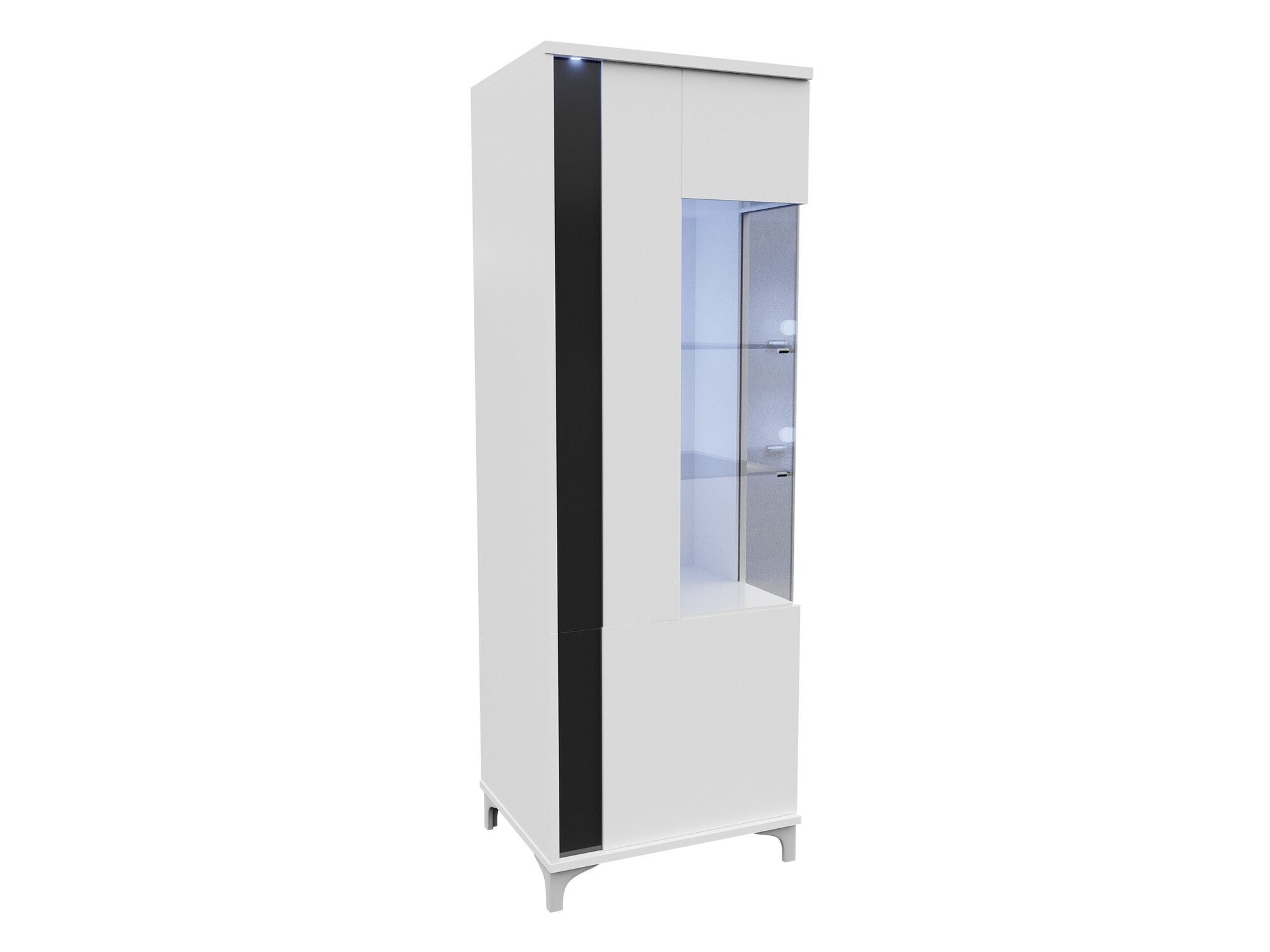 Könyvespolc Livseri 107 (Fehér + Fényes fehér + Fényes fekete)