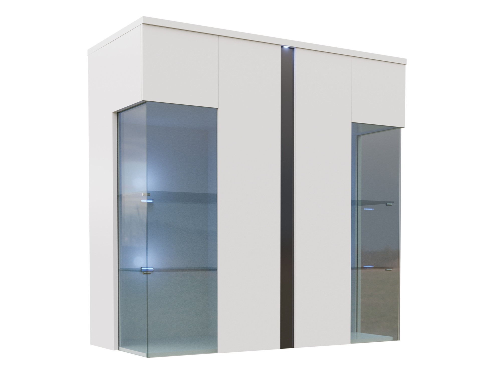 Szekrény Livseri 104 (Fehér + Fényes fehér + Fényes fekete)