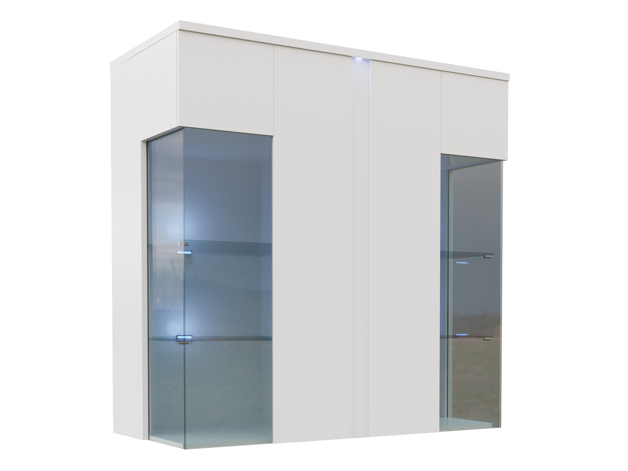 Szekrény Livseri 104 (Fehér + Fényes fehér)