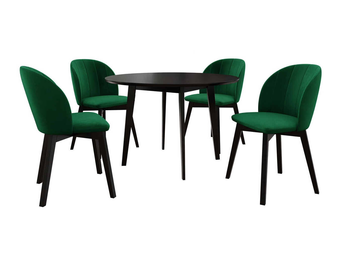 Étkezőgarnitúra Racine 136 (Fekete)