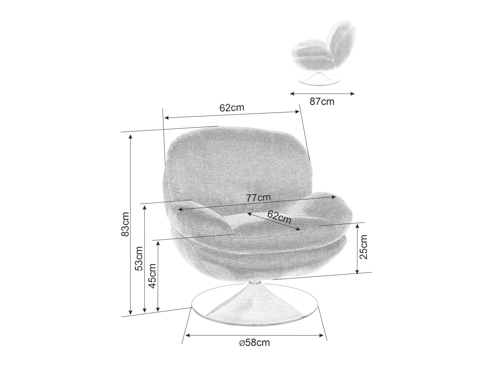 Fotel Detroit 700 (Sötét sárga)