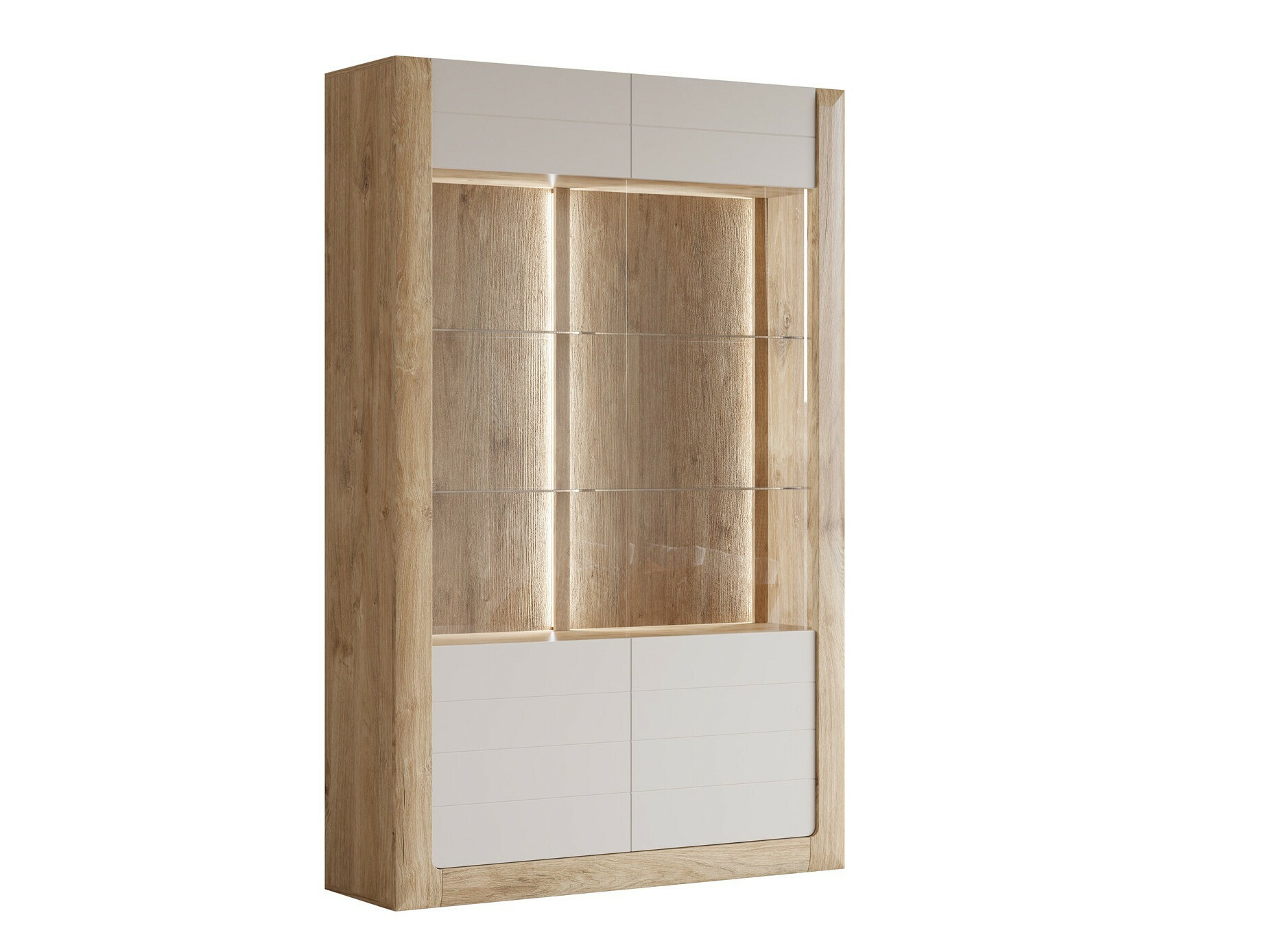 Könyvespolc Sovera 102 (Arany tölgy + Világosszürke)