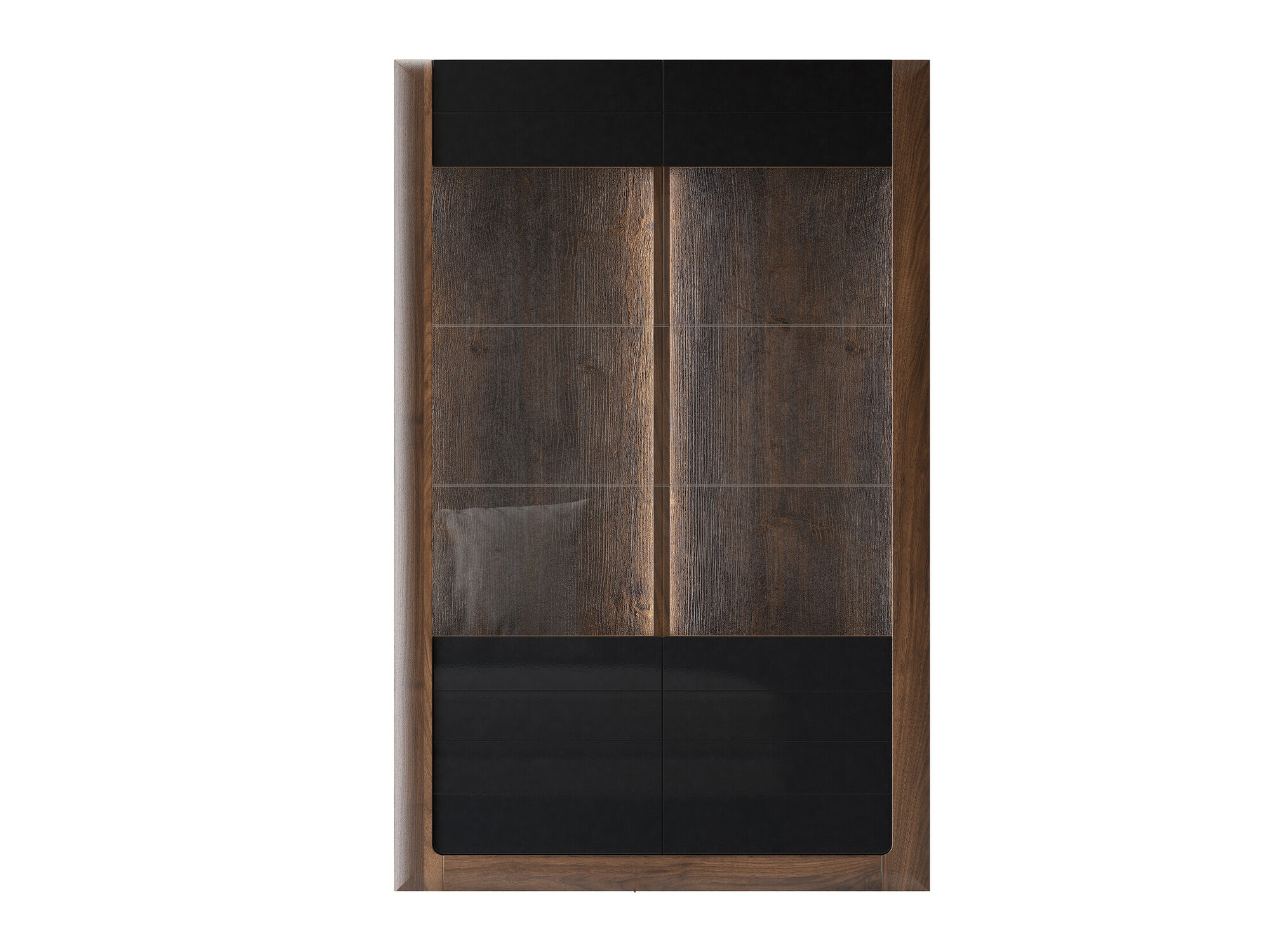 Könyvespolc Sovera 102 (Dió + Fényes fekete)