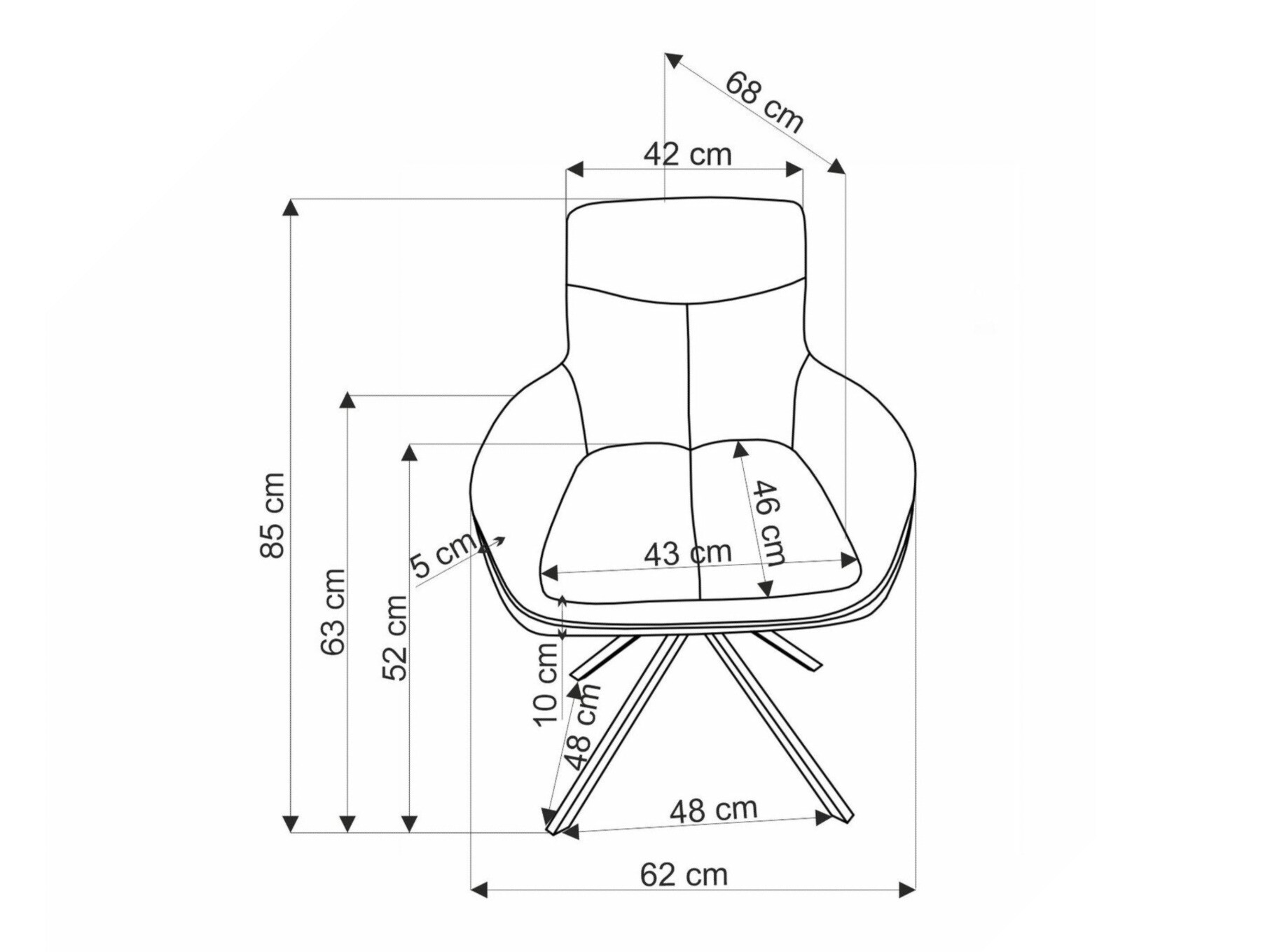 Szék Houston 1872 (Szürke)