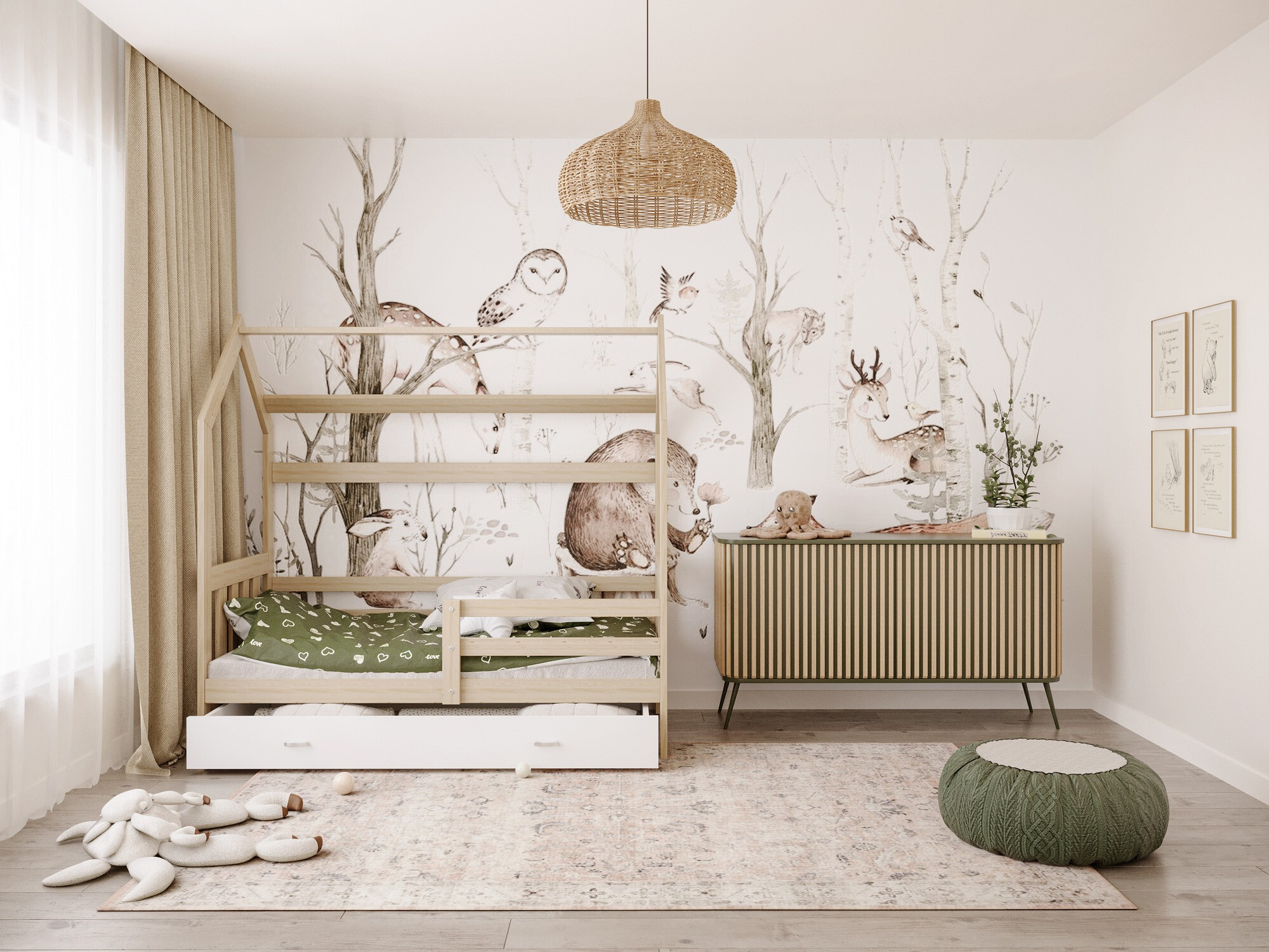 Ágy Aurora 122 (Fenyő)