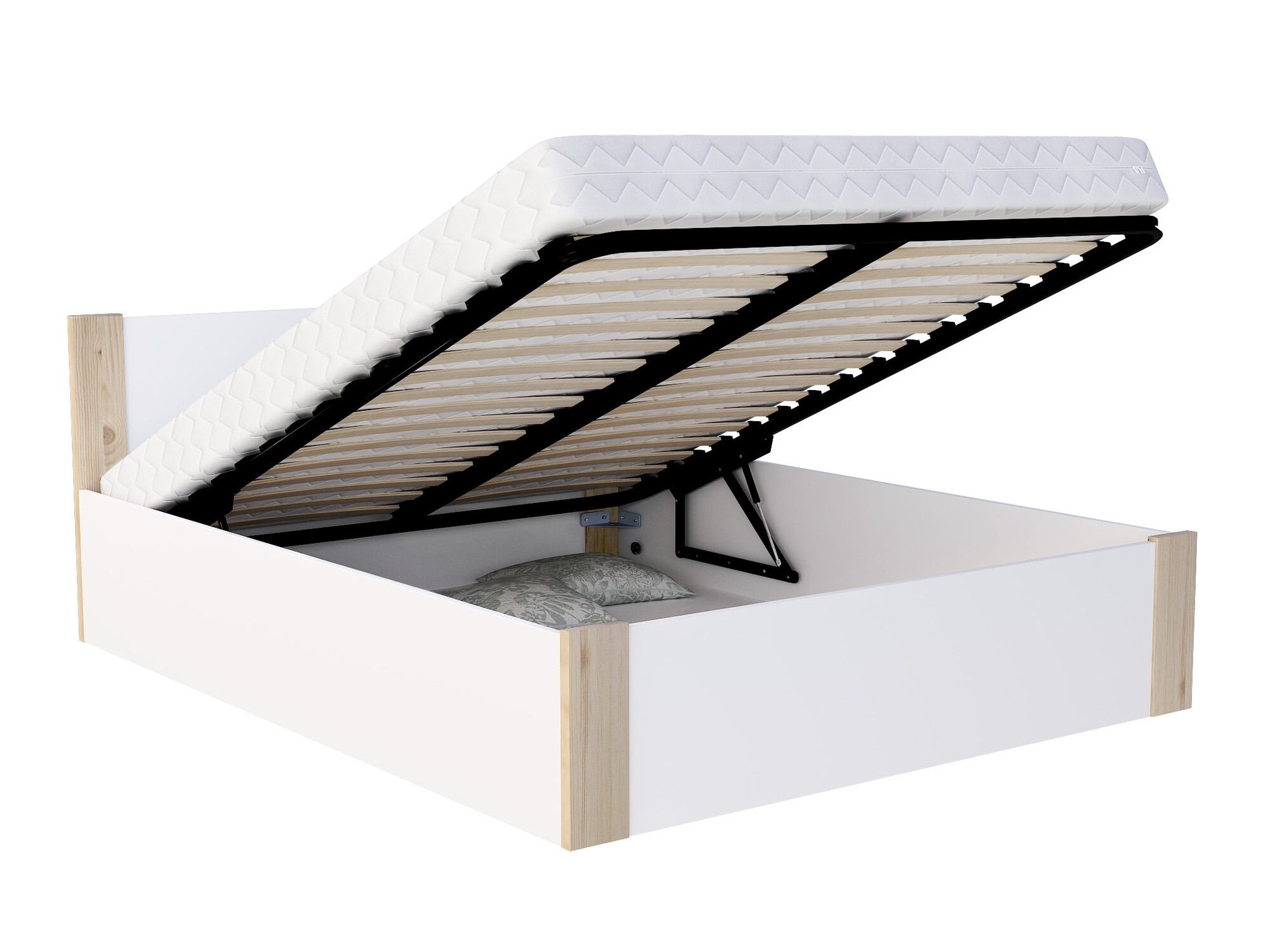 Ágy Aurora 155 (Fehér + Fenyő)