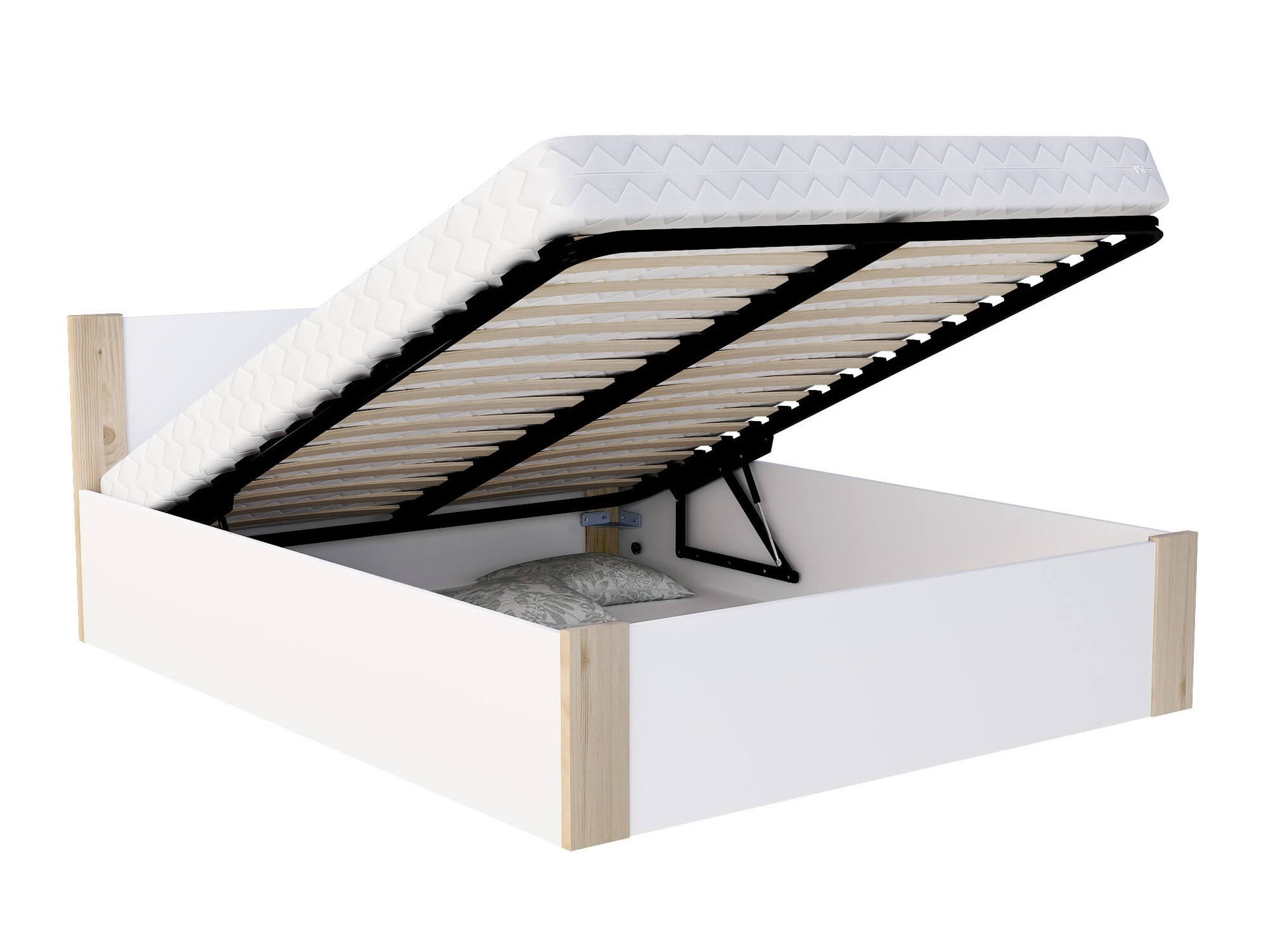 Ágy Aurora 155 (Fehér + Fenyő)