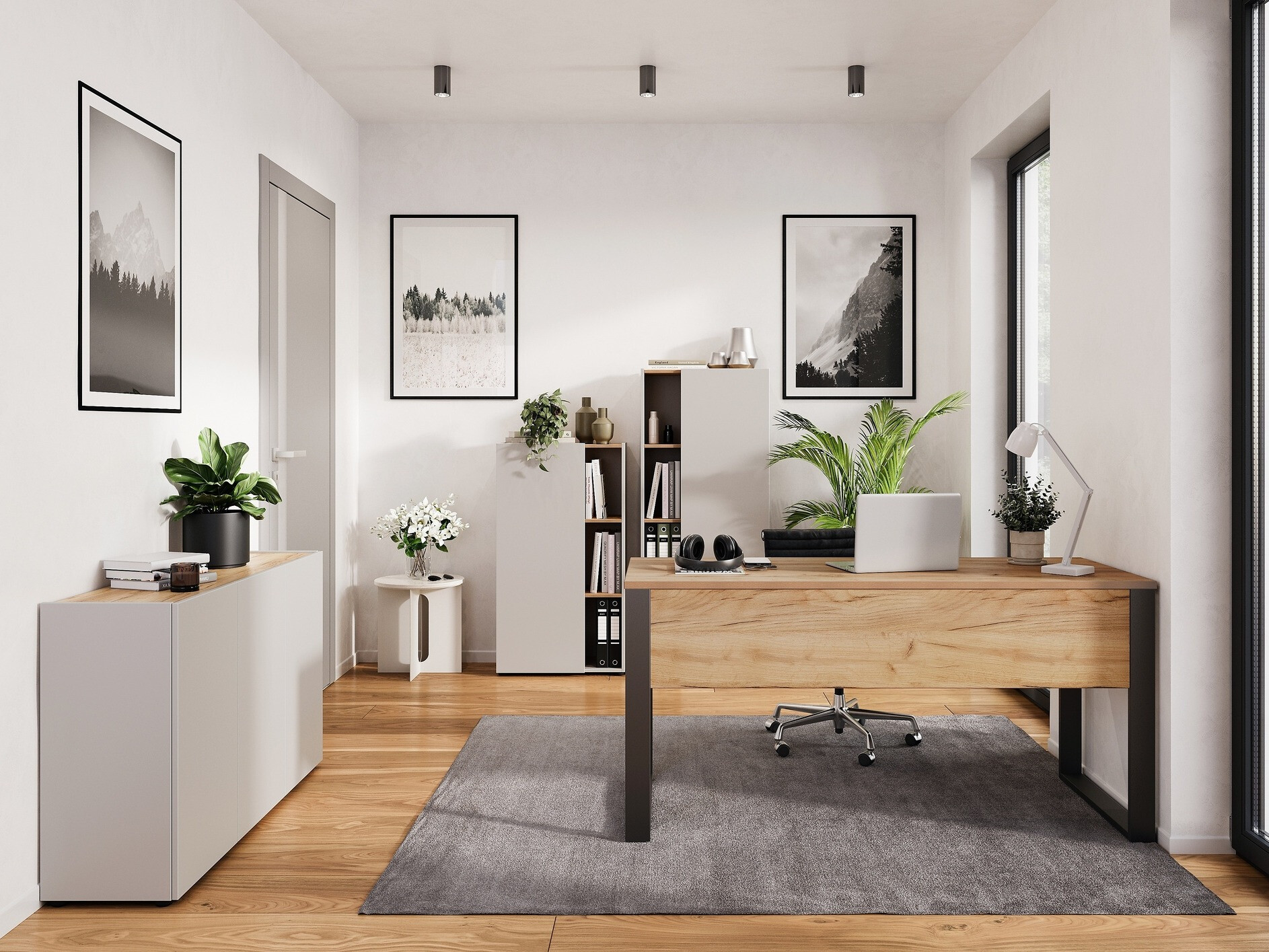 Íróasztal Evarsoa 100 (Navarra tölgy + Fekete)