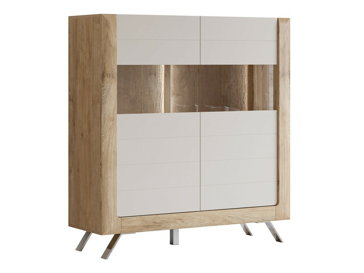 Könyvespolc Sovera 106 (Arany tölgy + Világosszürke)