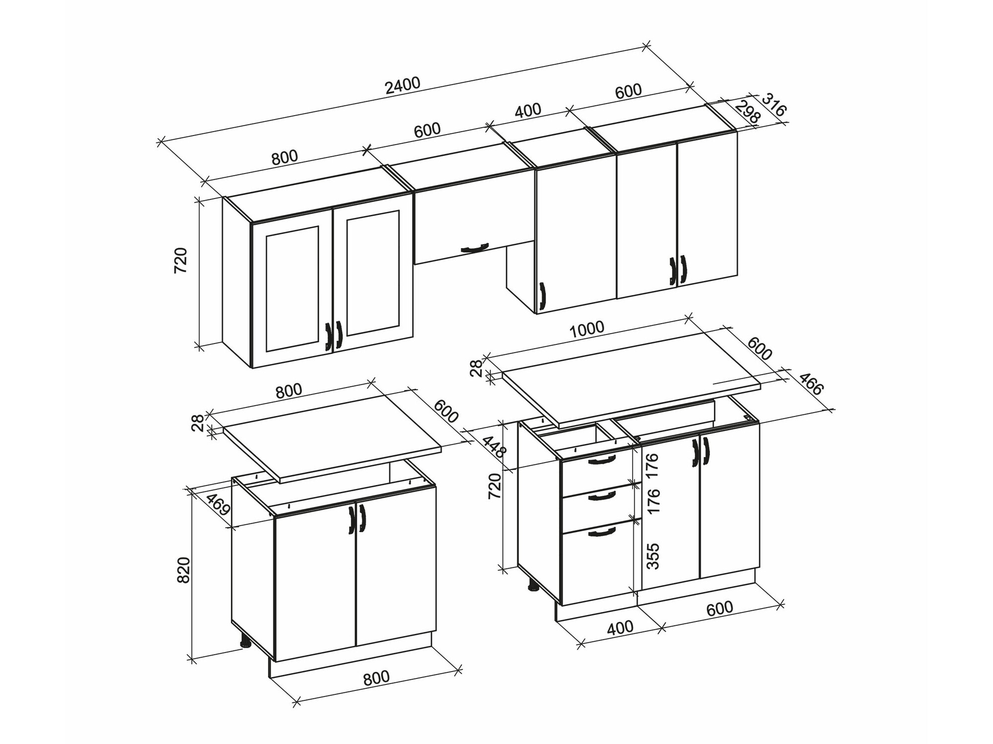 Konyhabútor Houston 1877 (Szürke)