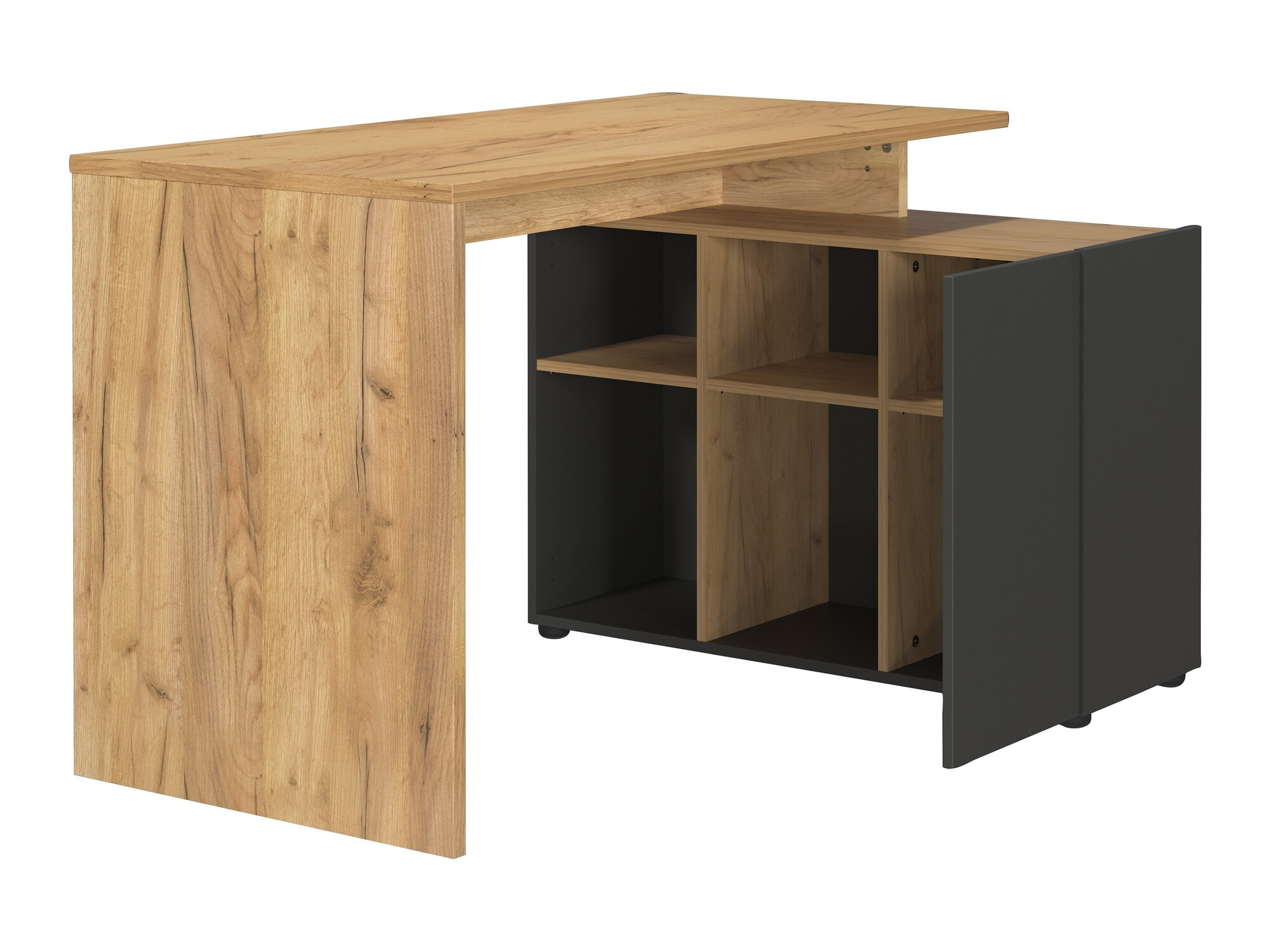 Sarok íróasztal Evarsoa 101 (Grafit + Navarra tölgy)