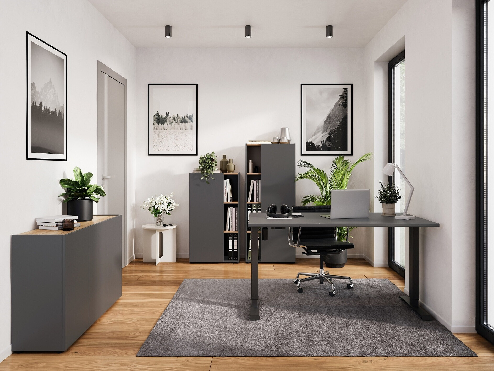 Szekrény Evarsoa 102 (Grafit + Navarra tölgy)