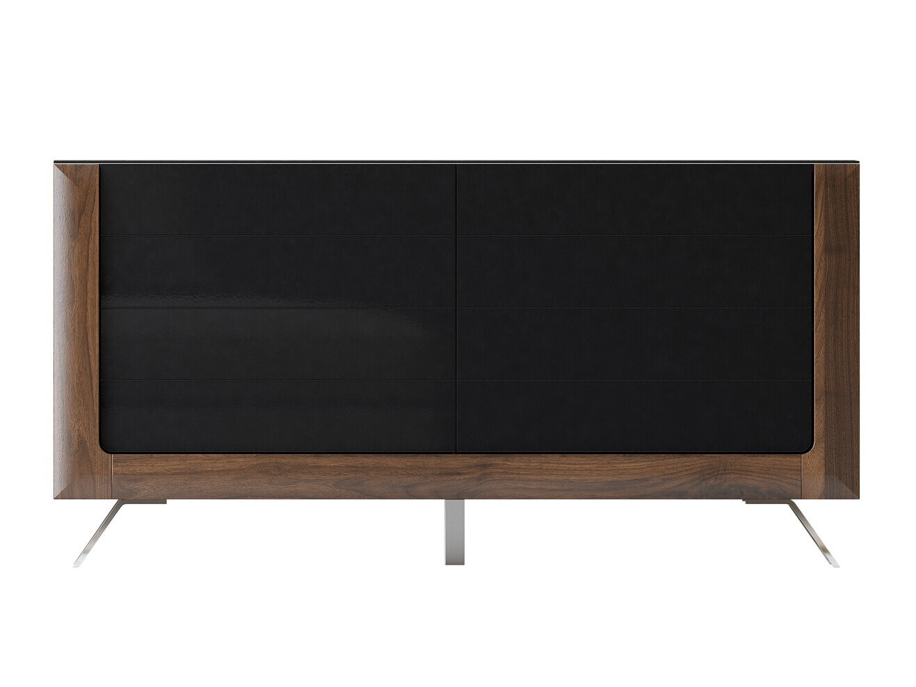 Szekrény Sovera 107 (Dió + Fényes fekete)