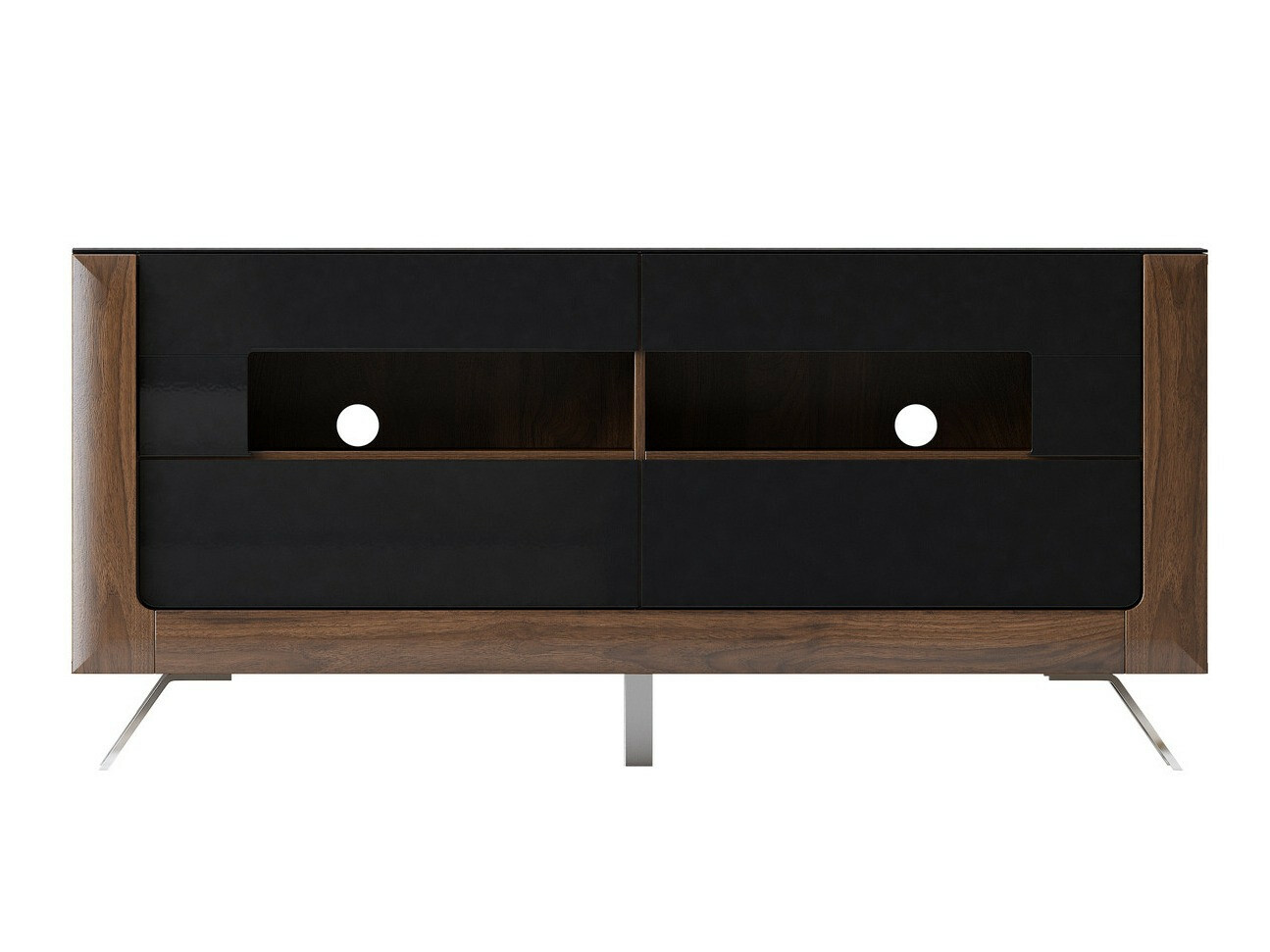 TV-állvány Sovera 105 (Dió + Fényes fekete)