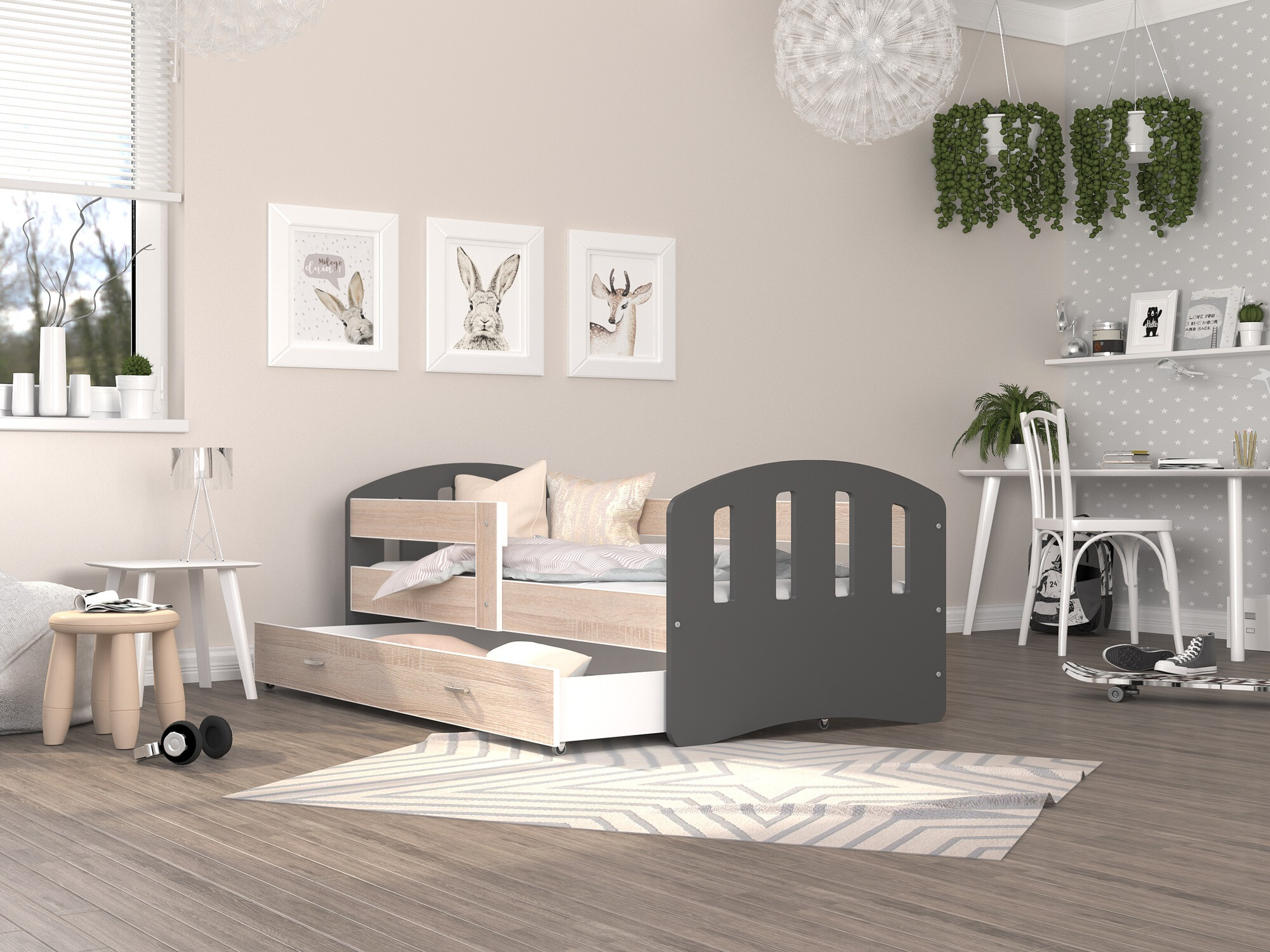 Ágy Aurora 134 (Sonoma tölgy)