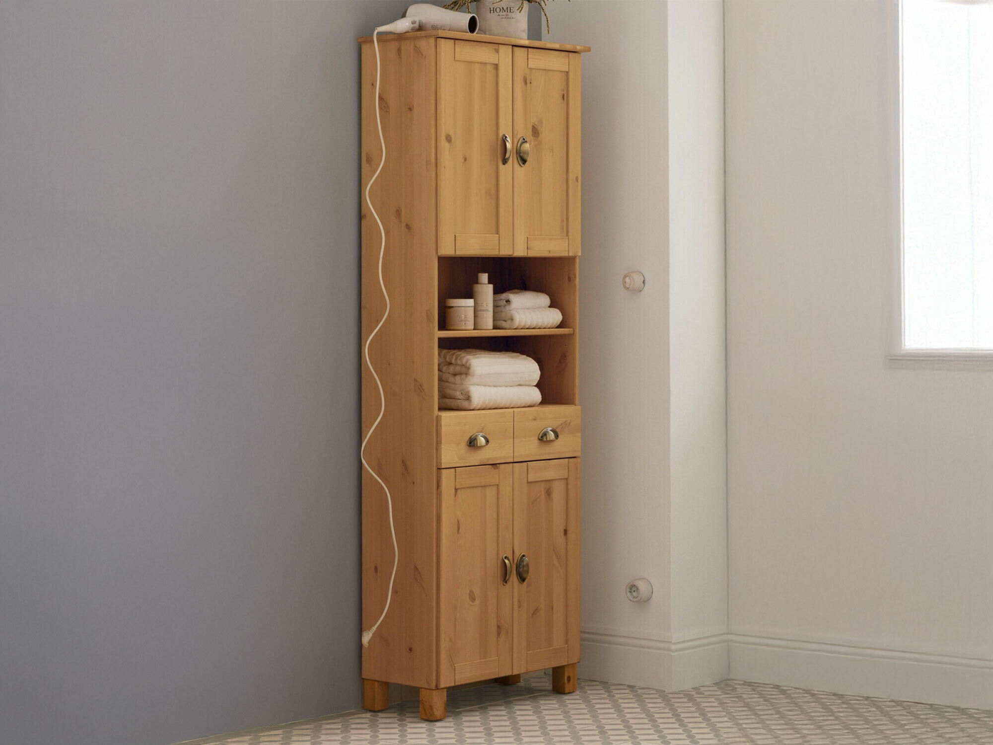 Álló fürdőszoba szekrény Serelbu 106 (Világosbarna)