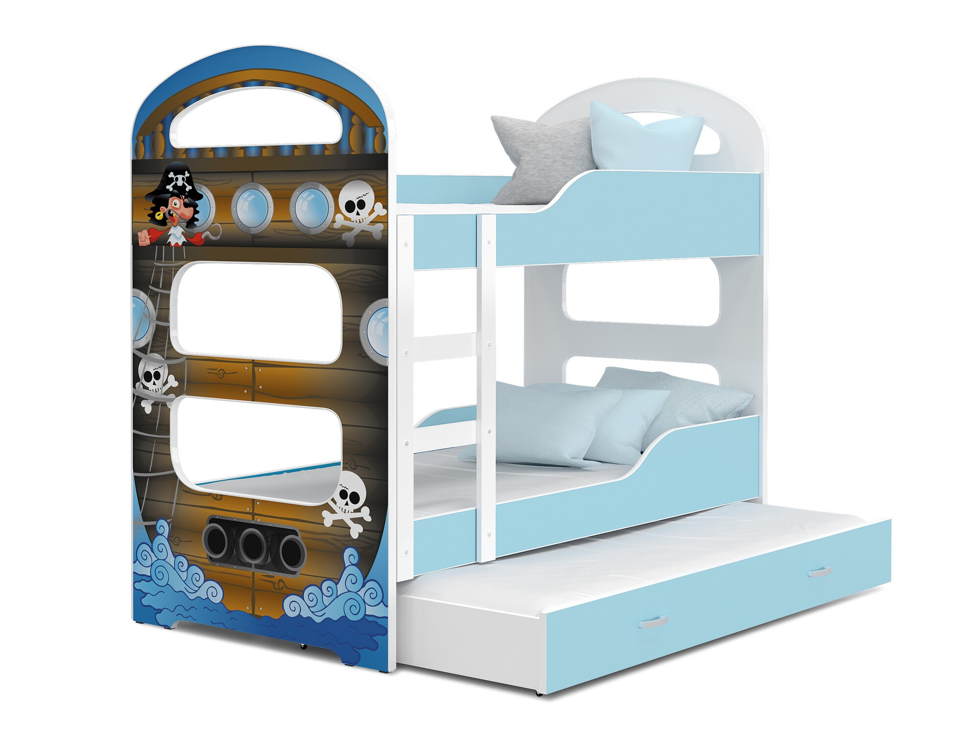 Emeletes ágy Aurora 116 (Fehér + Kék)