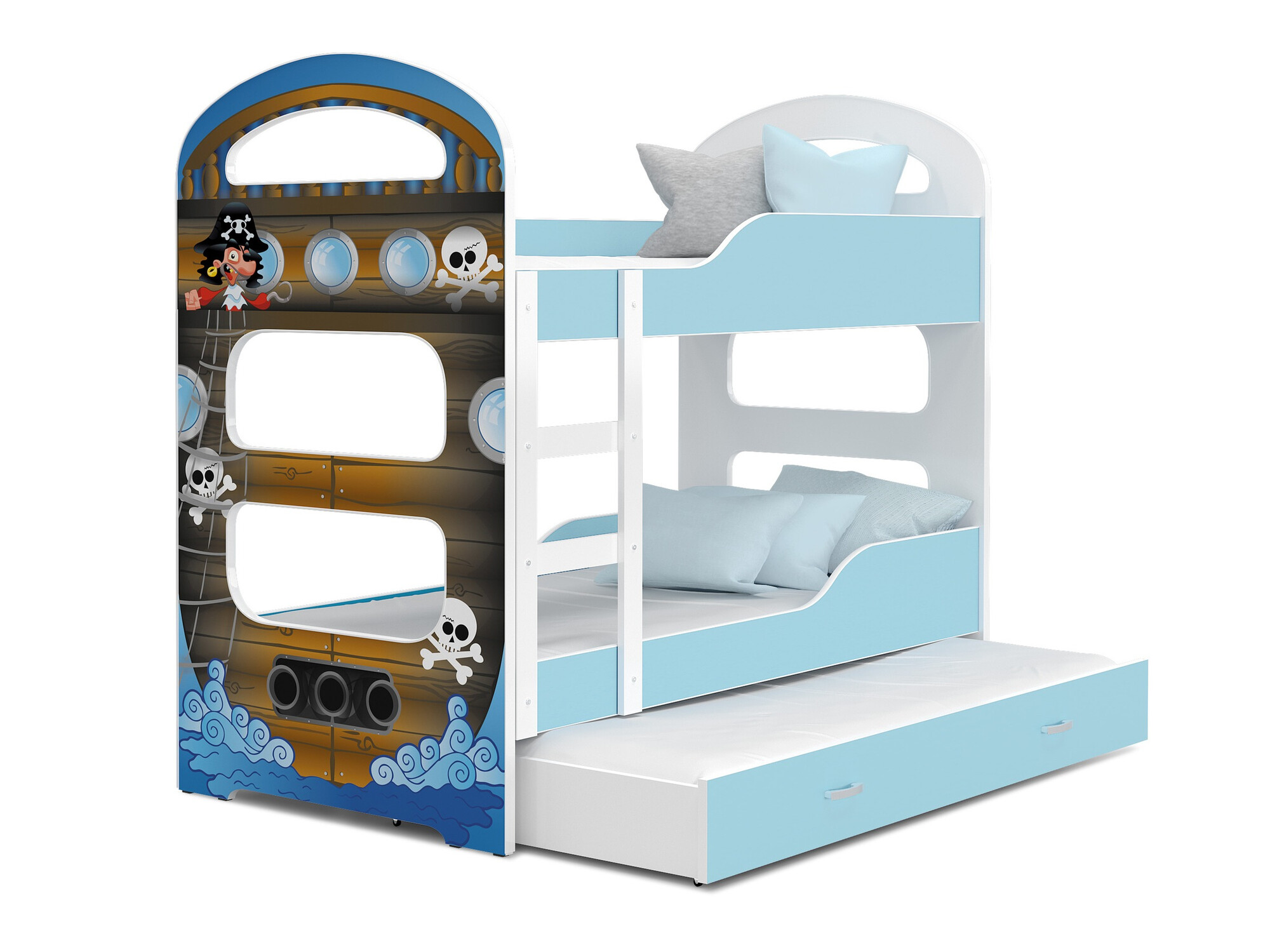 Emeletes ágy Aurora 116 (Fehér + Kék)