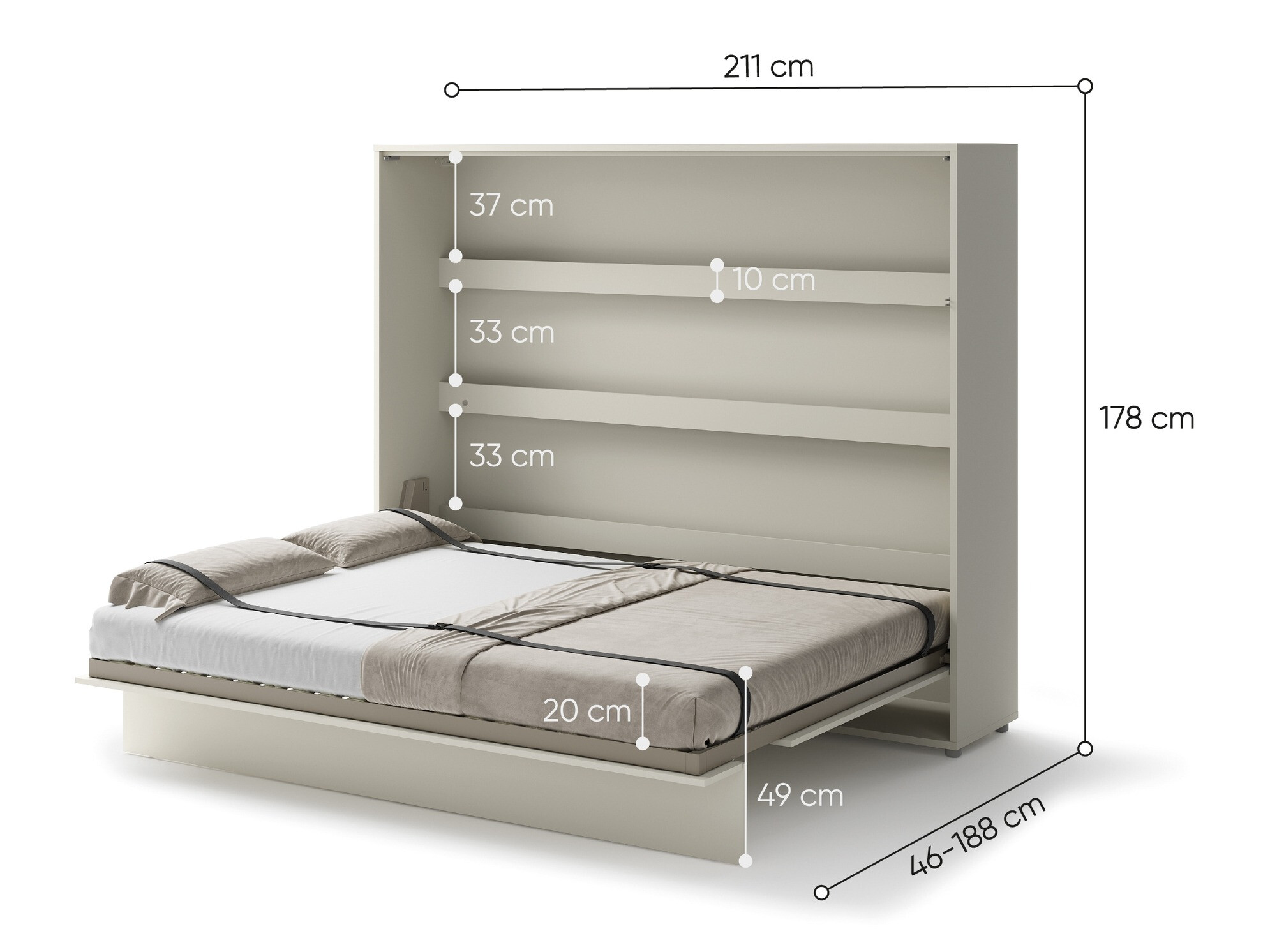 Szekrényágy Concept Pro Lenart Levfere 115 (Kasmír)