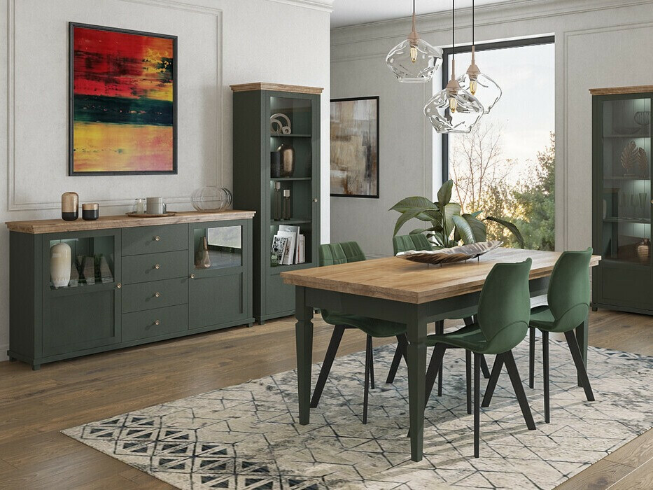 Könyvespolc Tolnue 101 (Sötétzöld + Lefkas tölgy)