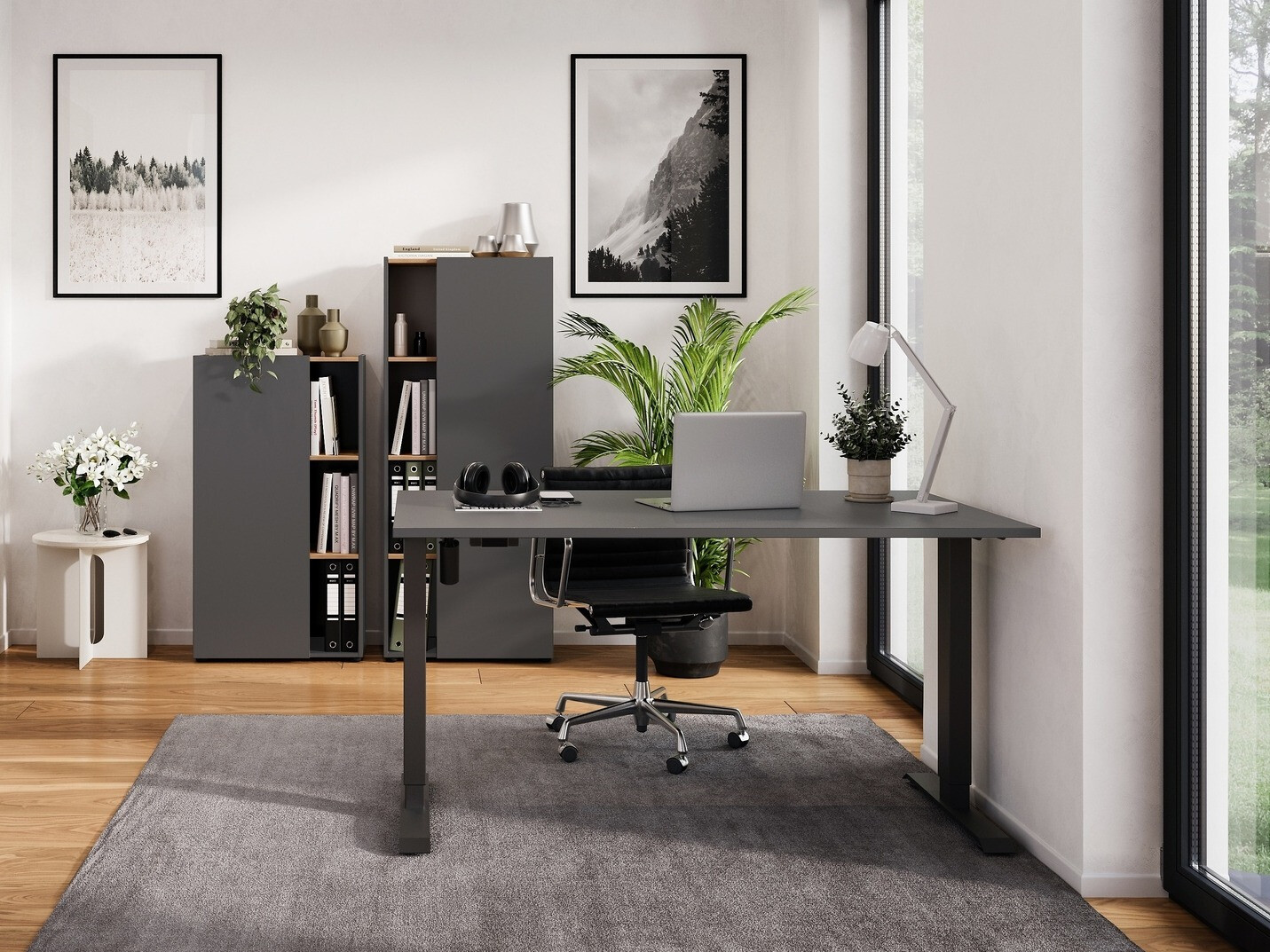 Otthoni iroda készlet Evarsoa 107 (Grafit + Navarra tölgy)