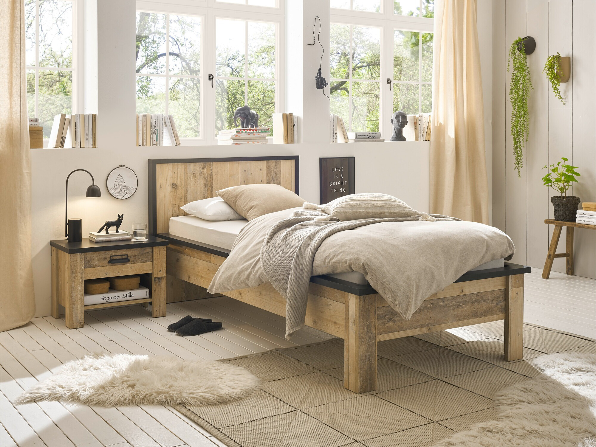 Hálószoba garnitúra Cirtale 128 (Érett tölgy + Antracit)