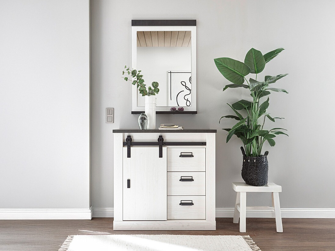 Előszoba garnitúra Cirtale 129 (Fehérített fenyő + Antrahite)