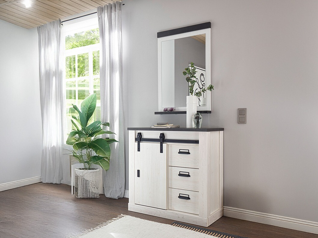 Előszoba garnitúra Cirtale 129 (Fehérített fenyő + Antrahite)