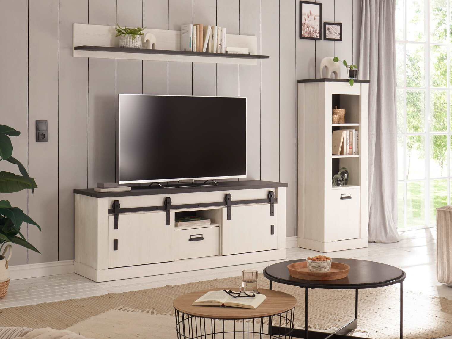 Nappali szett Cirtale 131 (Fehérített fenyő + Antracit)