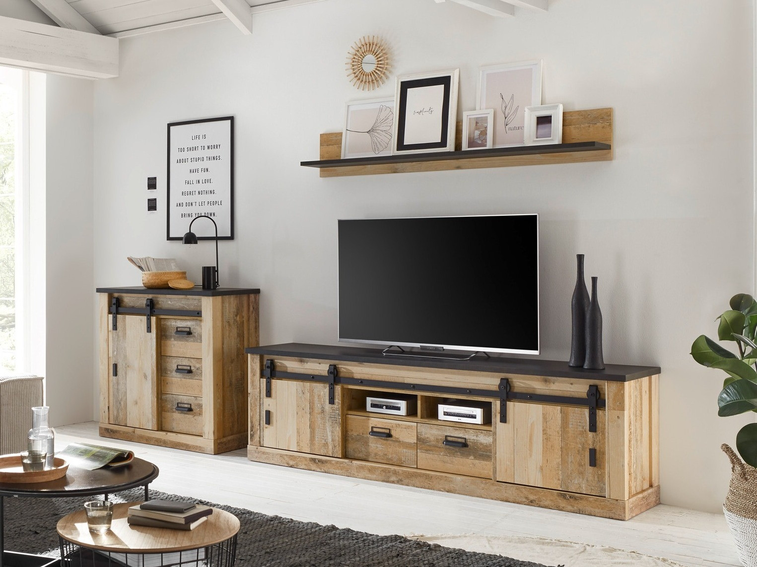 Nappali szett Cirtale 132 (Érett tölgy + Antracit)