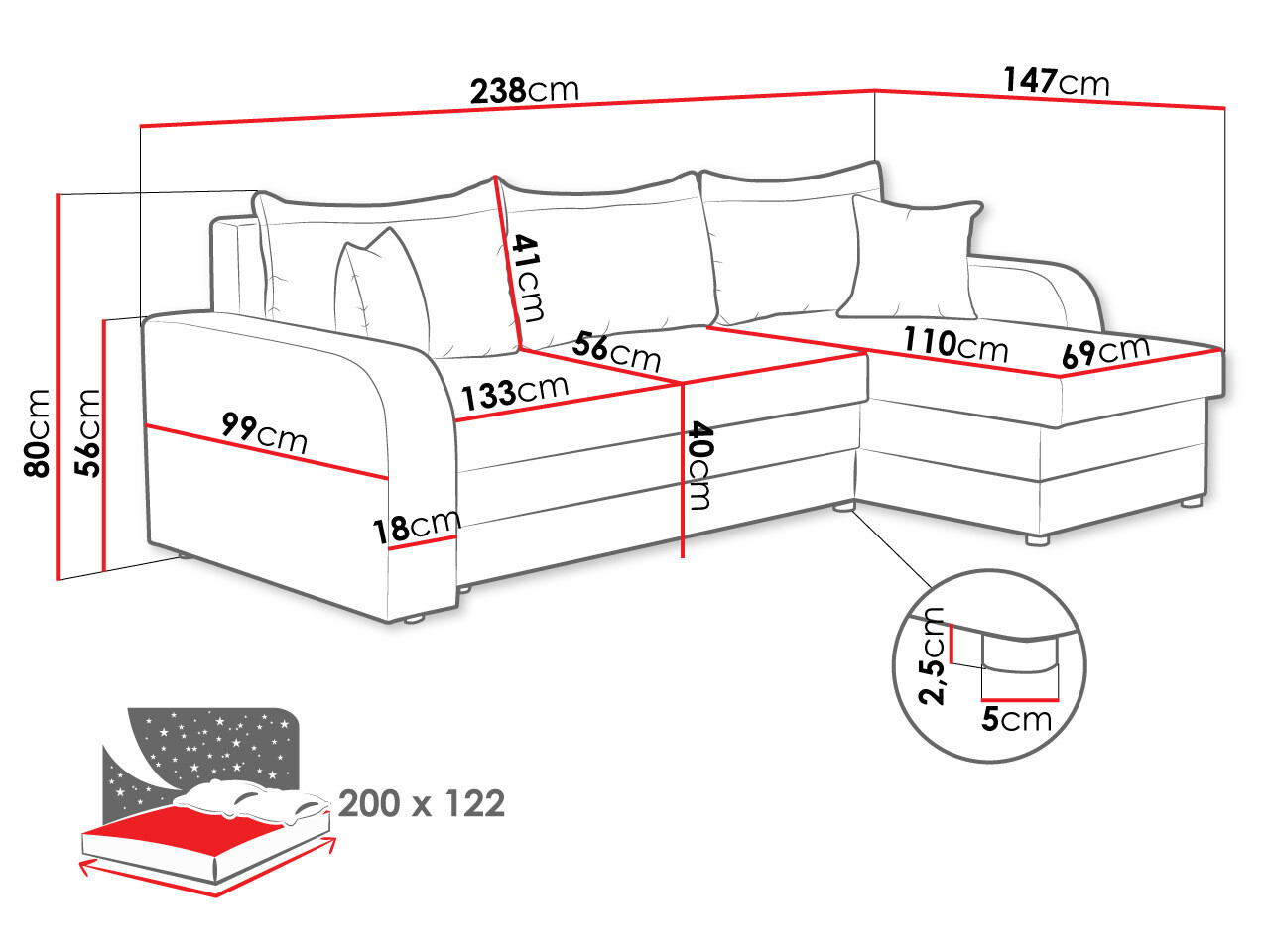 Sarokkanapé Comfivo Melissa (Mikrofaza 15 + Mikrofaza 22)