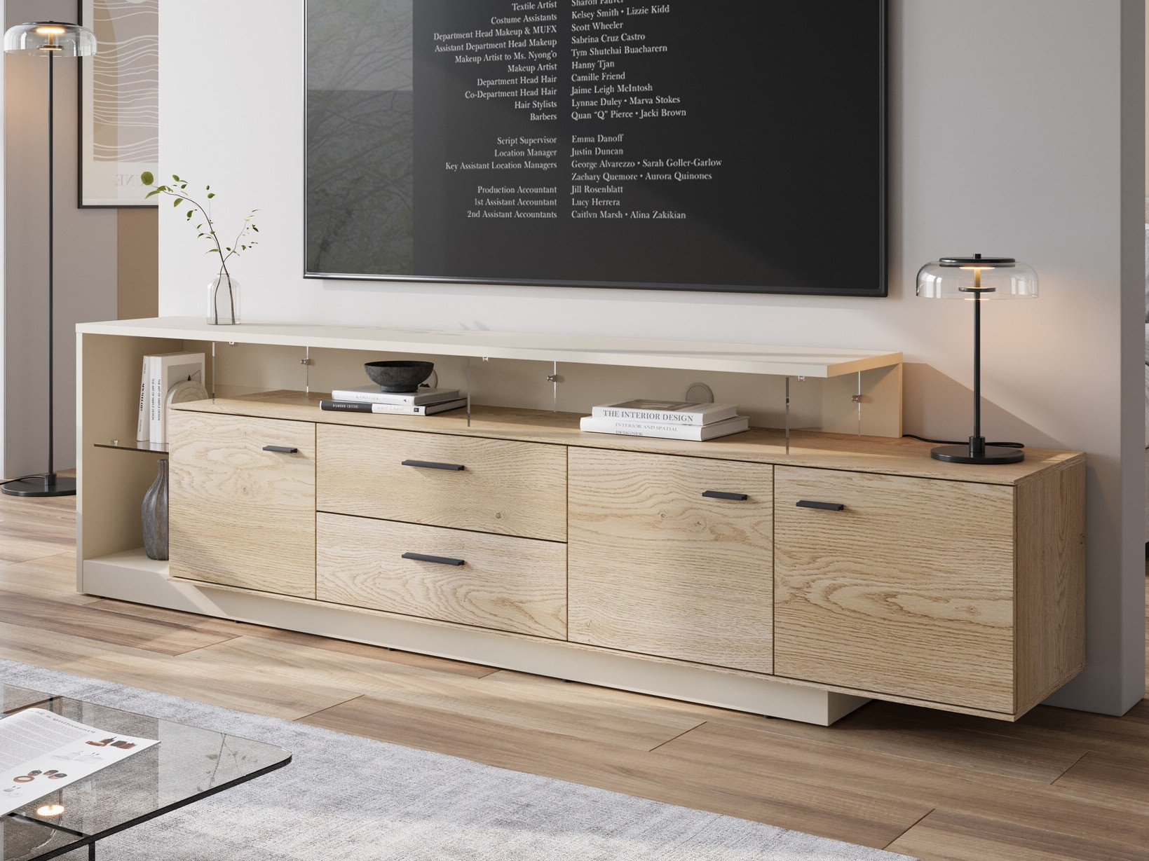 TV-állvány Ontario 138 (Kasmír + Sonoma tölgy)