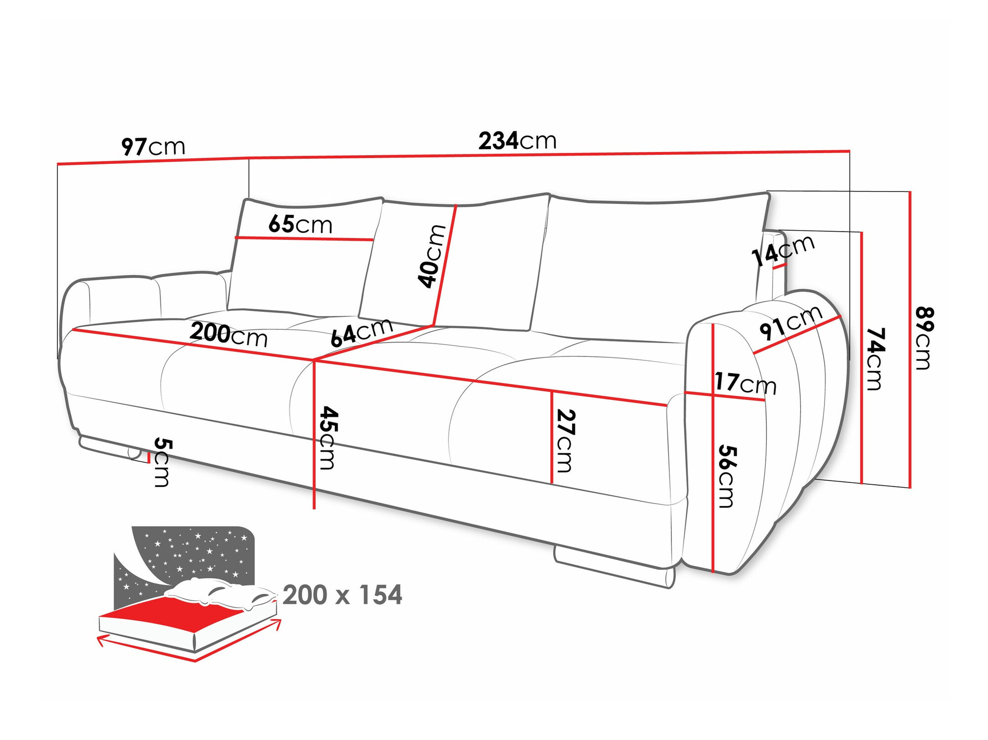 Kanapéágy Camden 103 (Velo 627)