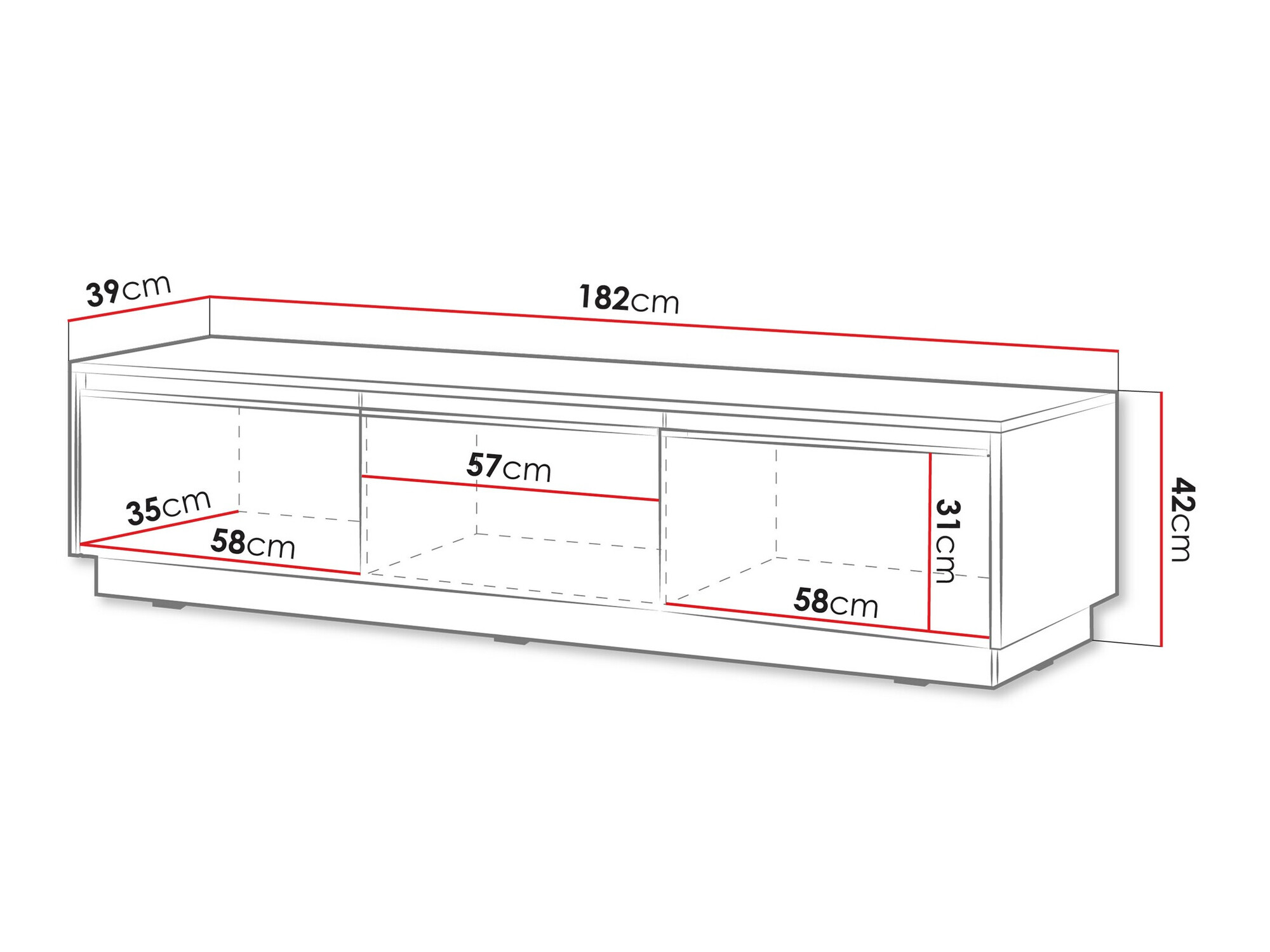 TV-állvány Sorbela 103 (Fehér)