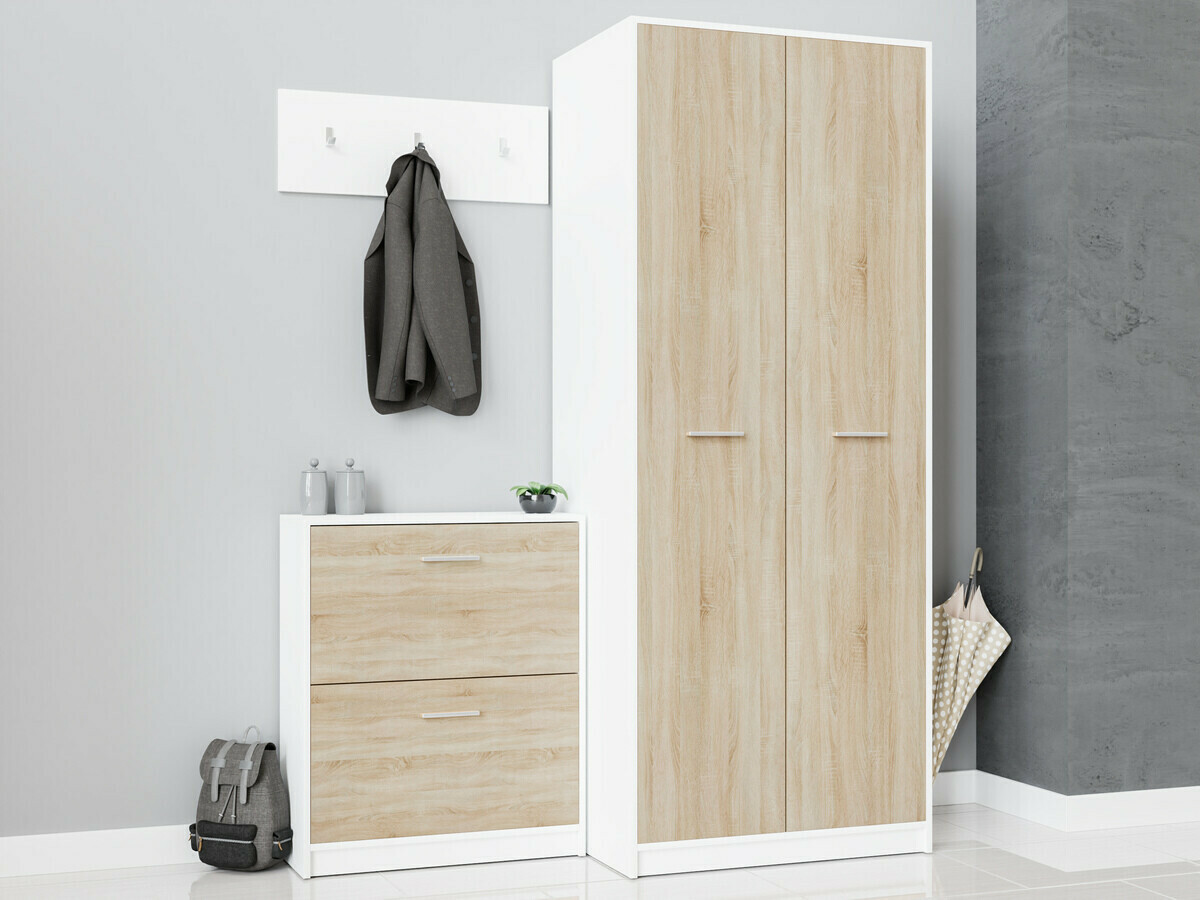 Cipőtároló Novsore 112 (Sonoma tölgy + Fehér)