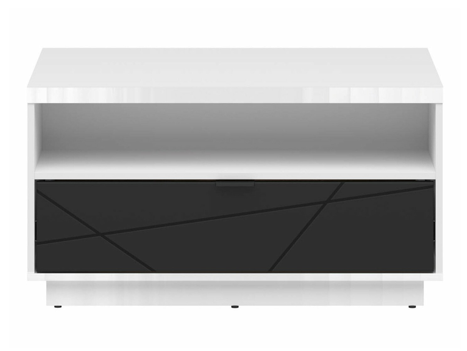 Dohányzóasztal Fivale 117 (Fényes fehér + Matt fekete)