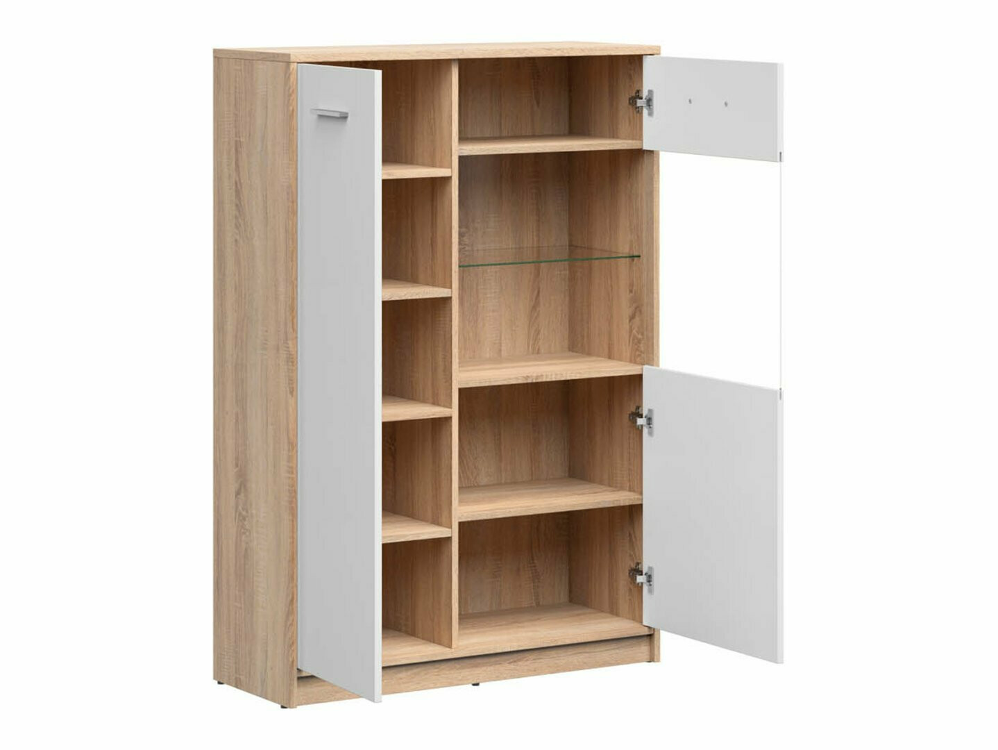 Könyvespolc Novsore 138 (Sonoma tölgy + Fehér)