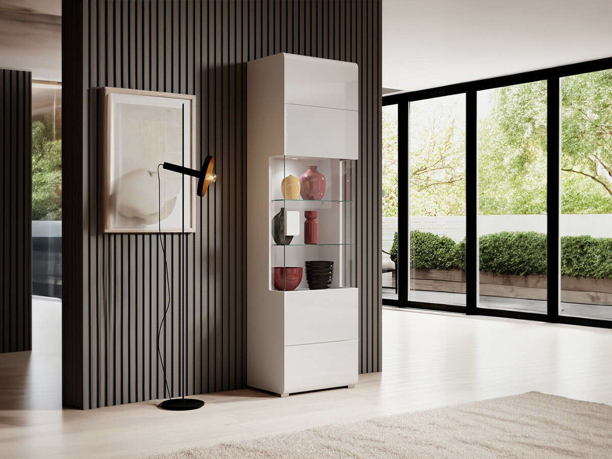 Könyvespolc Torsone 103 (Fehér + Fényes fehér)