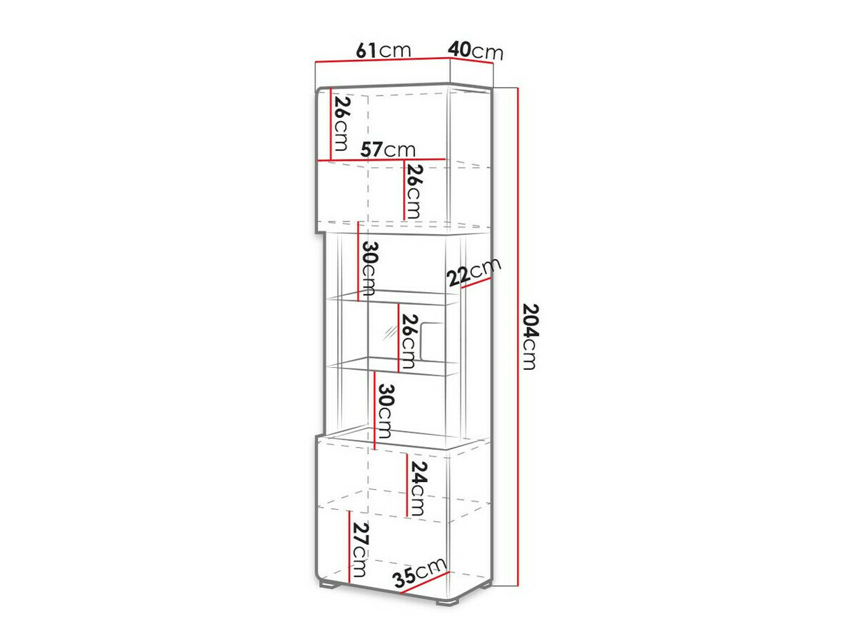 Könyvespolc Torsone 103 (Fehér + Fényes fehér)