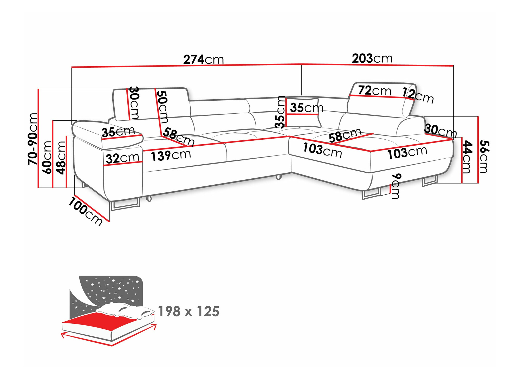 Sarokkanapé Comfivo Eliferu 100 (Manila 16)