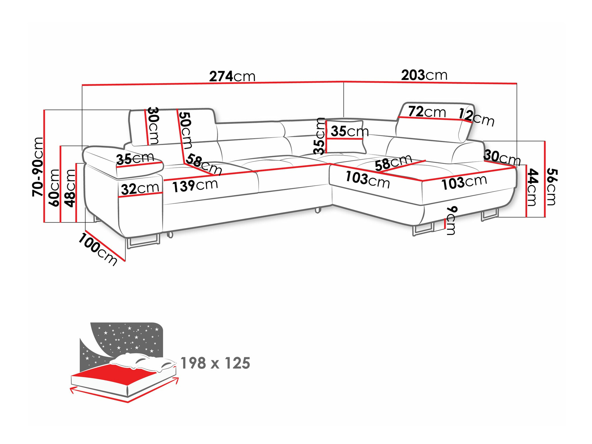 Sarokkanapé Comfivo Eliferu 100 (Soft 011 + Lux 06)