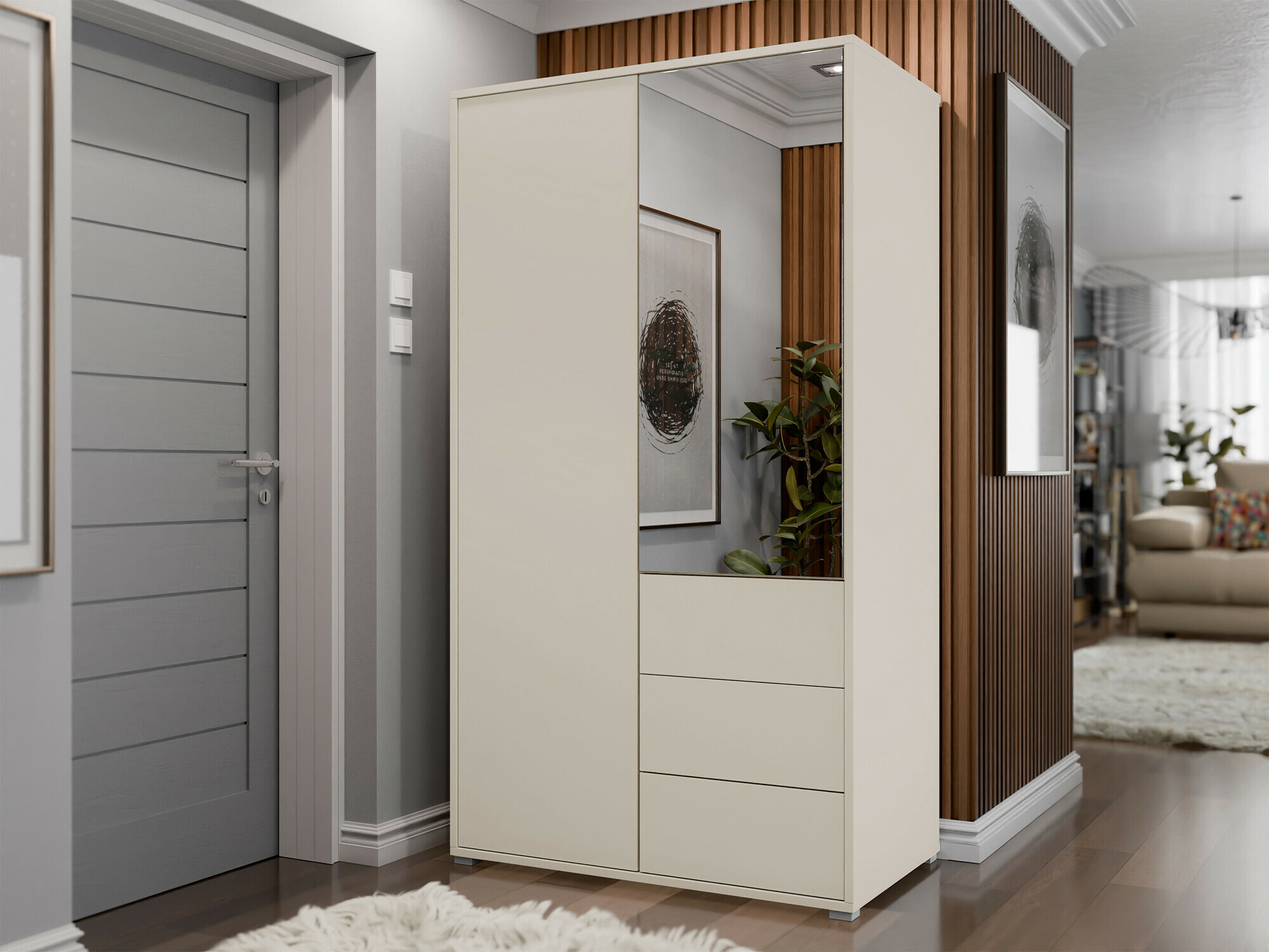 Gardróbszekrény Comfivo Fersoe 112 (Kasmír)