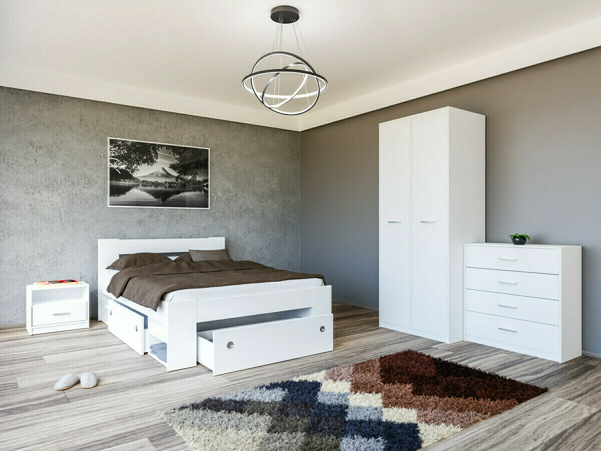 Hálószoba garnitúra Novsore 147 (Fehér)