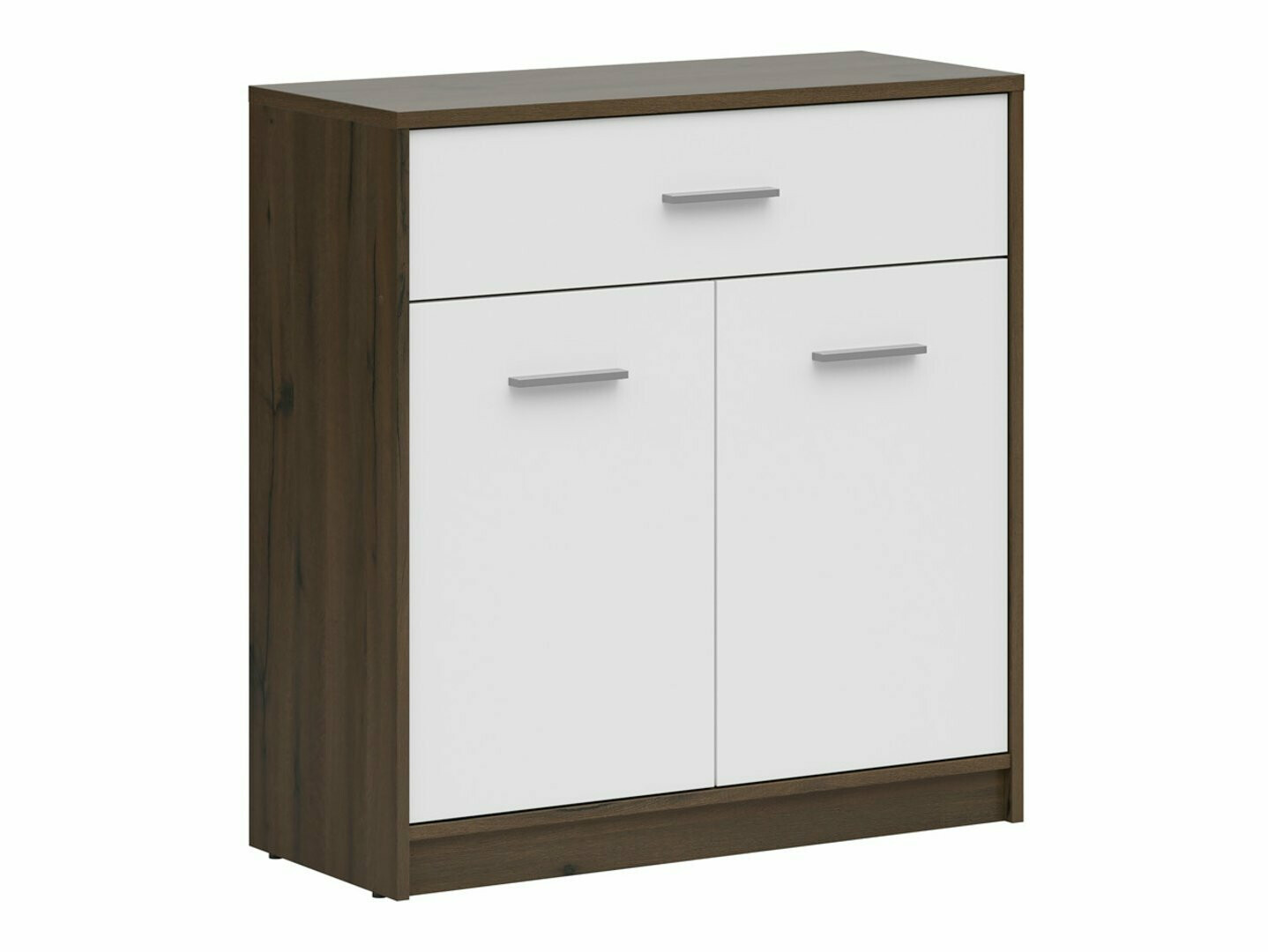 Komód Novsore 115 (Sötét tölgy + Fehér)